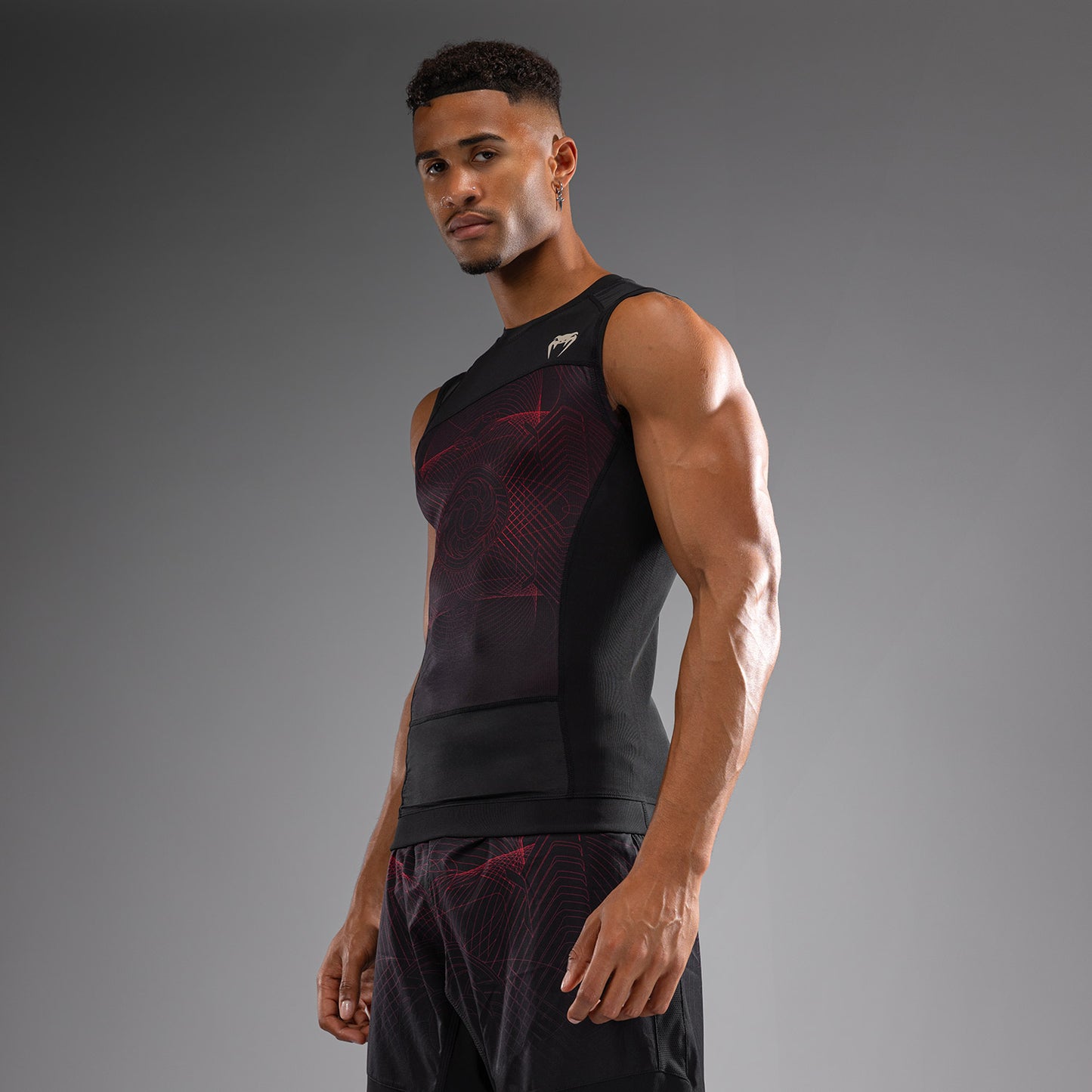 Venum G-Fit Air Herren Ärmelloses Rashguard - Tiefschwarz/Feuerrot