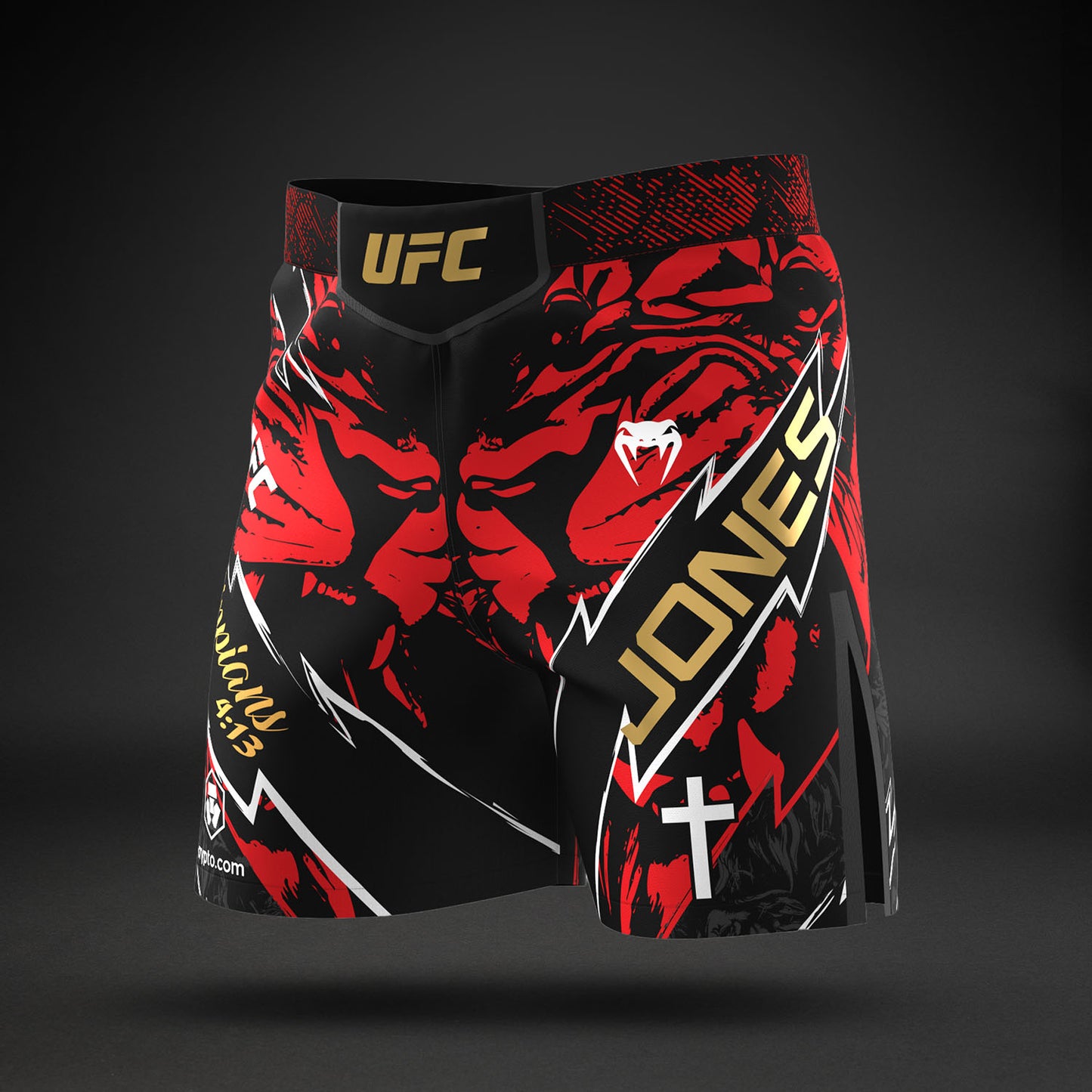 UFC Unrivaled by Venum Jon Jones Herren Short Fit Fight Short - Rot