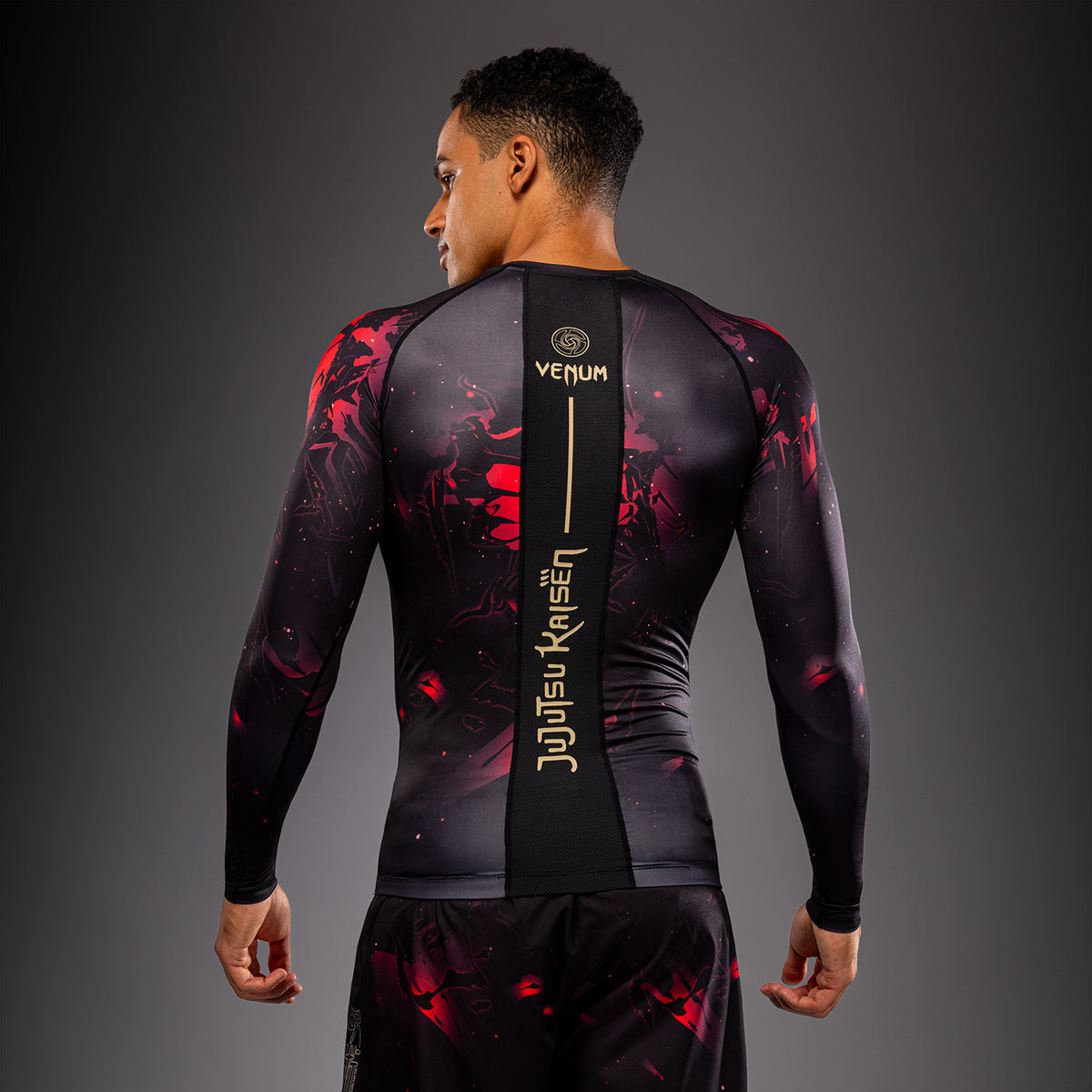 Jujutsu Kaisen x Venum Itadori Langarm Rashguard – Schwarz/Rot