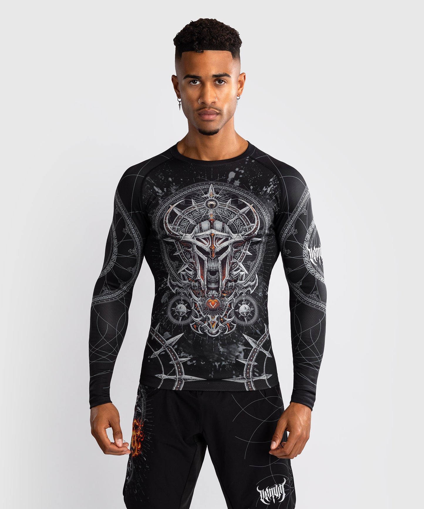Venum Gladiator 5.0 Herren Langarm Rashguard - Schwarz/Silber
