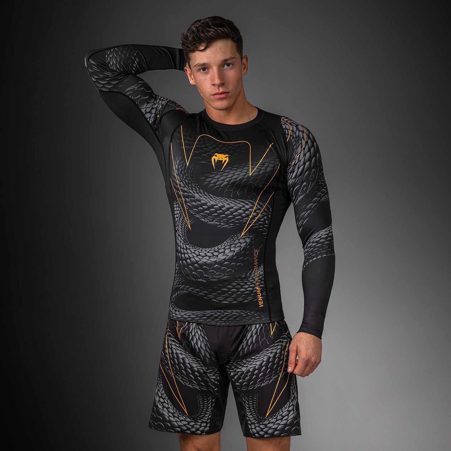 Venum Matupa Langarm Rashguard - Schwarz/Grau/Gold
