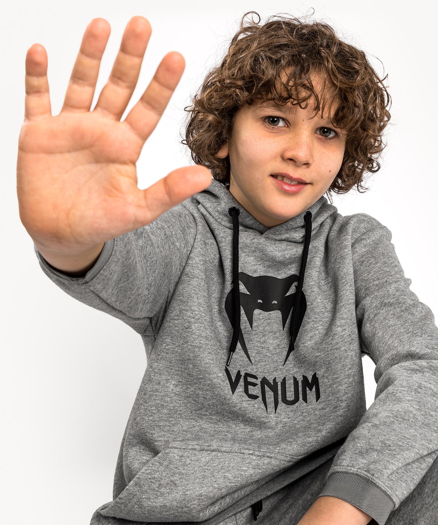 Venum Classic Hoodie – Für Kinder – Hellgrau Meliert