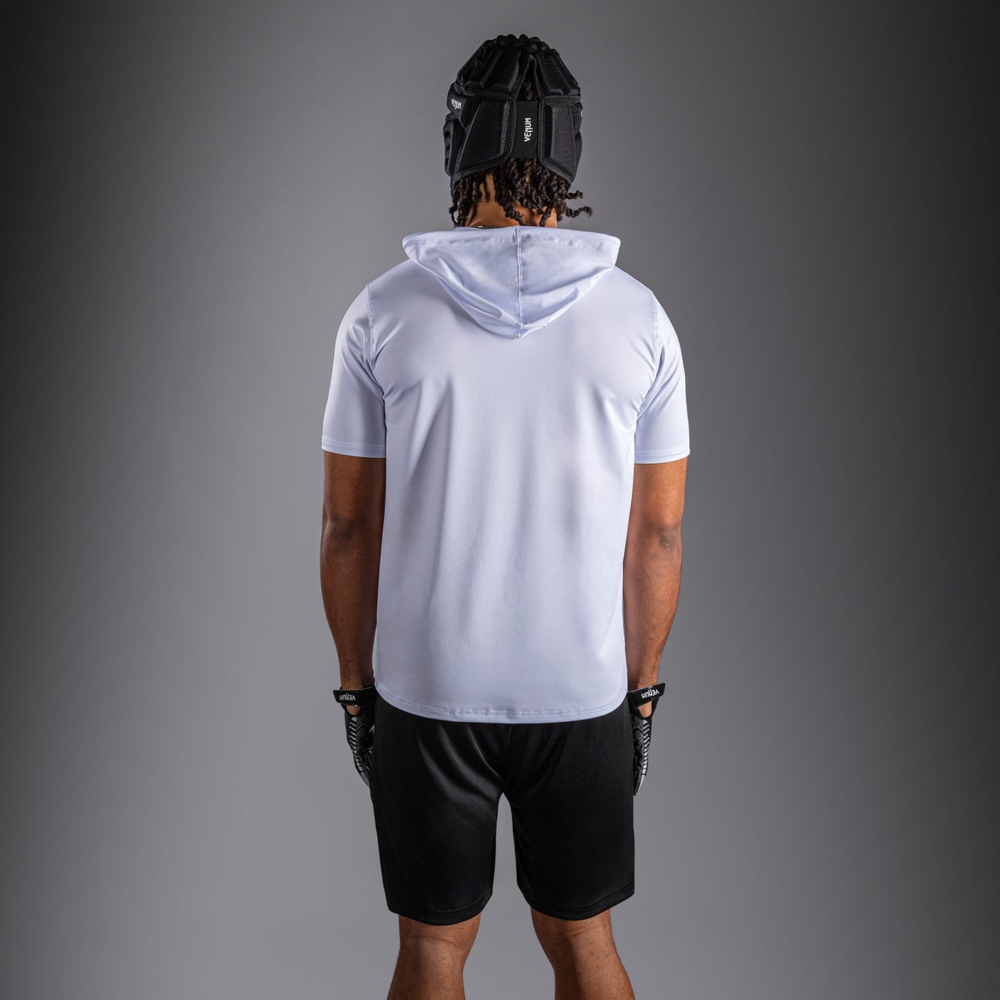 Venum Elite Kurzarm Dry-Tech Kapuzenpullover - Weiß