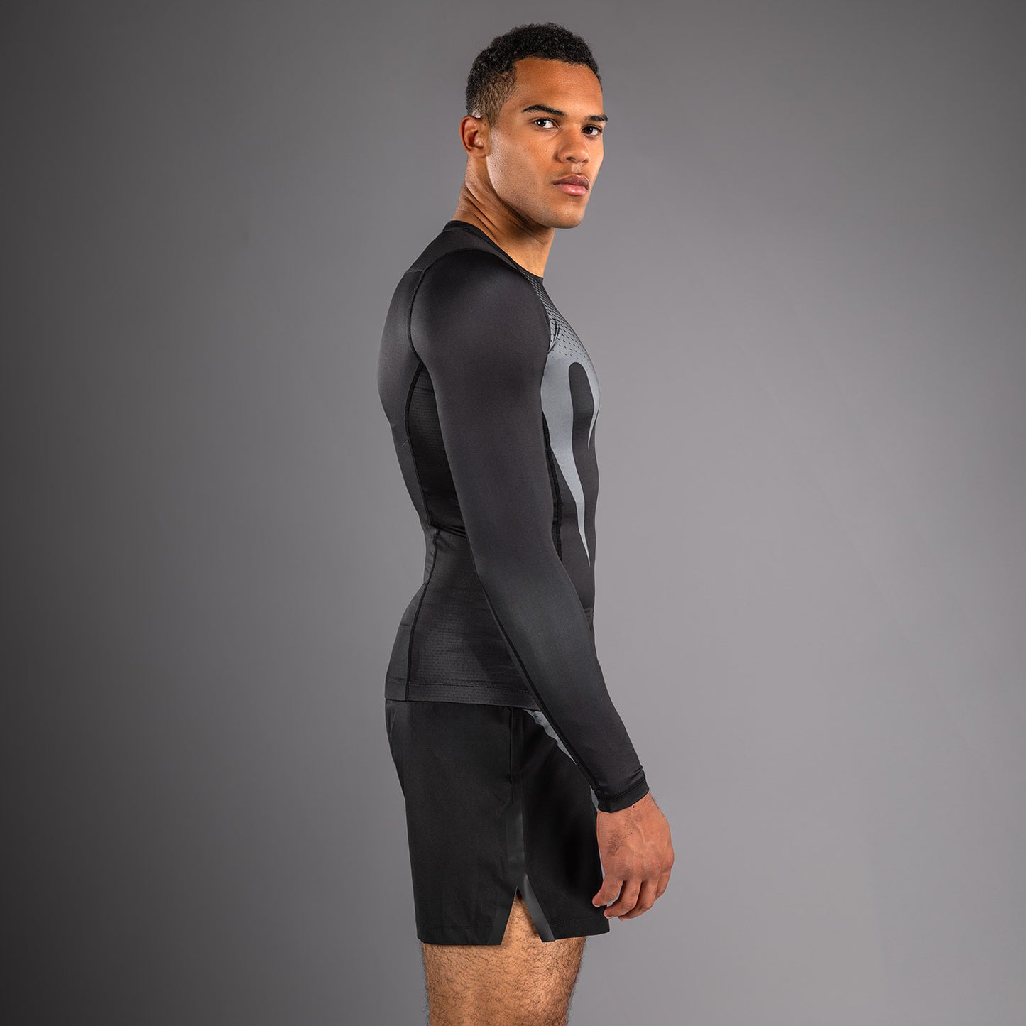 Venum No Gi Rashguards - Schwarz/Silbergrau