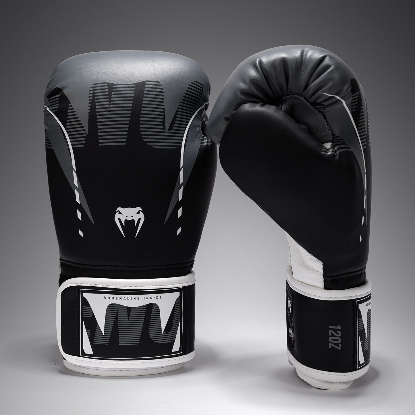 Venum Adrenaline Boxhandschuhe – Schwarz/Silbergrau