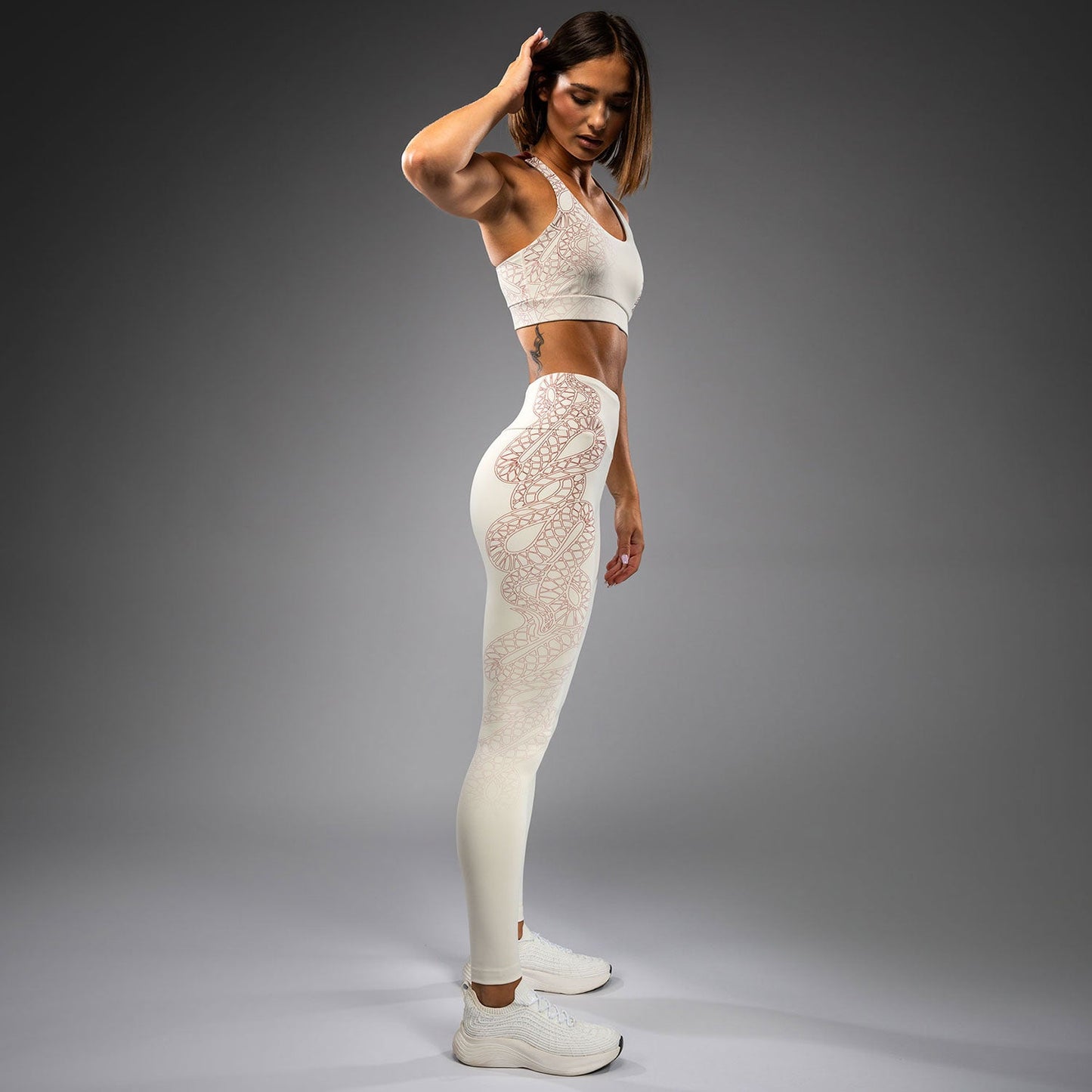 Venum Serpenti Damen Leggings – Elfenbein/Burgunder