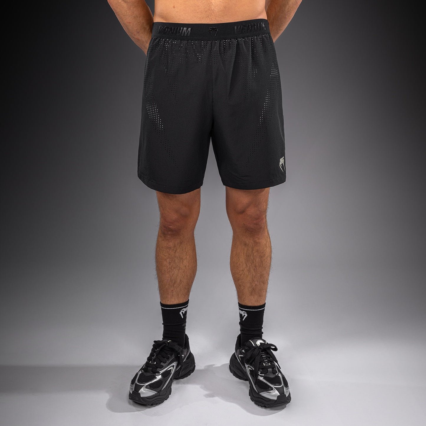 Venum Lazer Hybrid-Trainingsshorts – Schwarz/Grau
