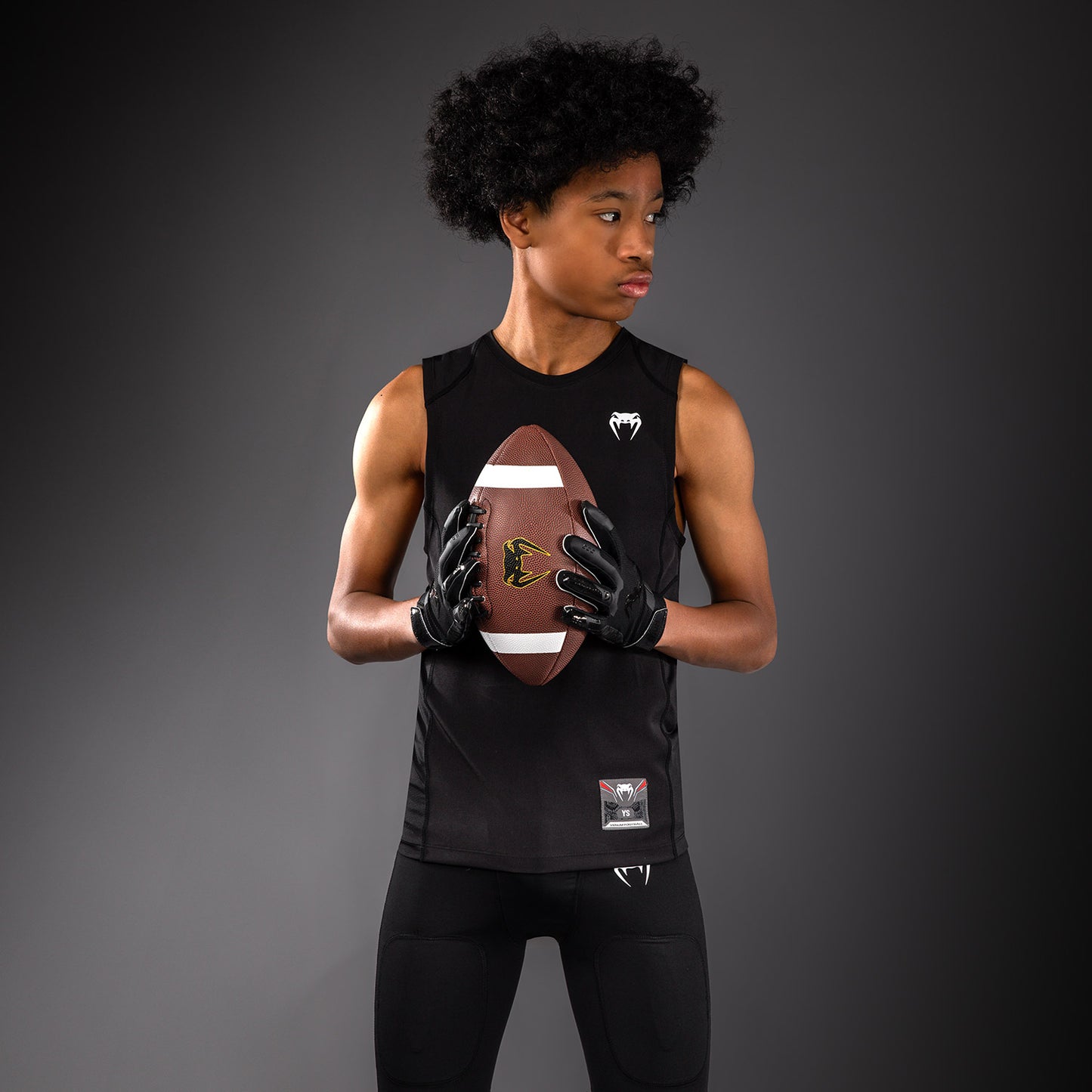 Venum Elite Fußball Ärmelloses Kompressionsshirt für Kinder - Schwarz