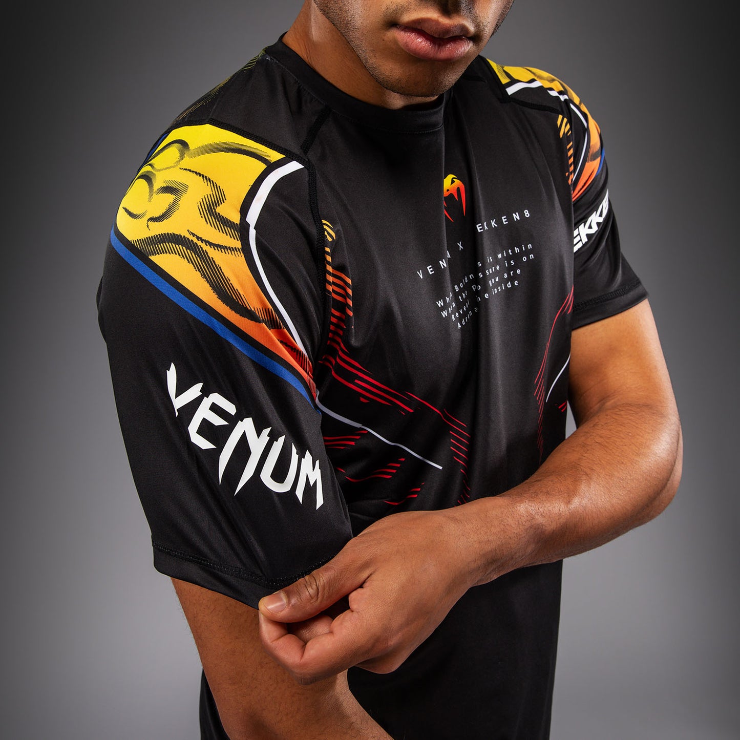 Venum x TEKKEN 8 Dry-Tech T‑Shirt Yoshimitsu - Schwarz/Orange