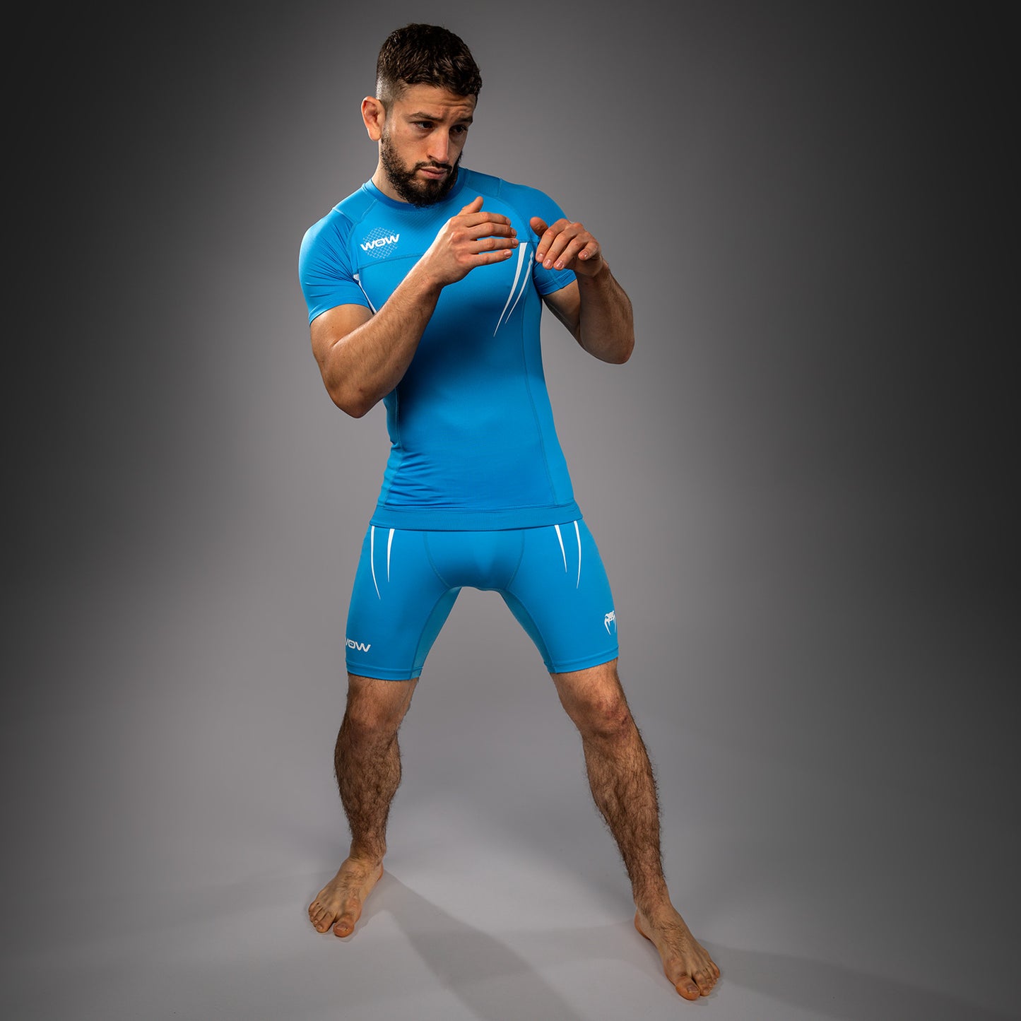 Venum x WOW FC Kurzarm Rashguard - Pacific Blue