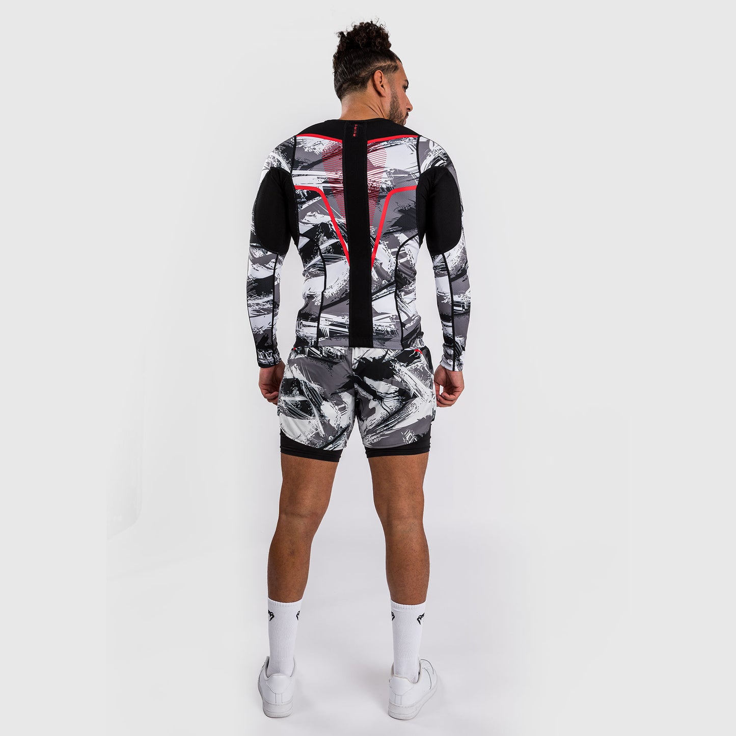 Venum Electron 3.0 Langärmeliger Rashguard - Grau/Rot