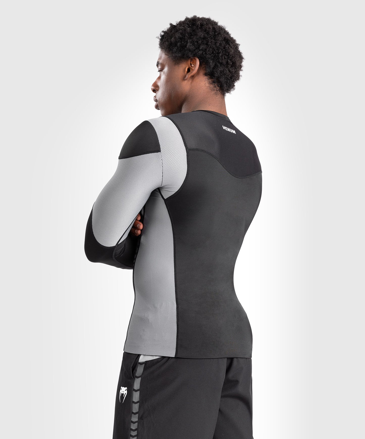 Venum Tempest Herren Langarm-Rashguard - Schwarz/Grau