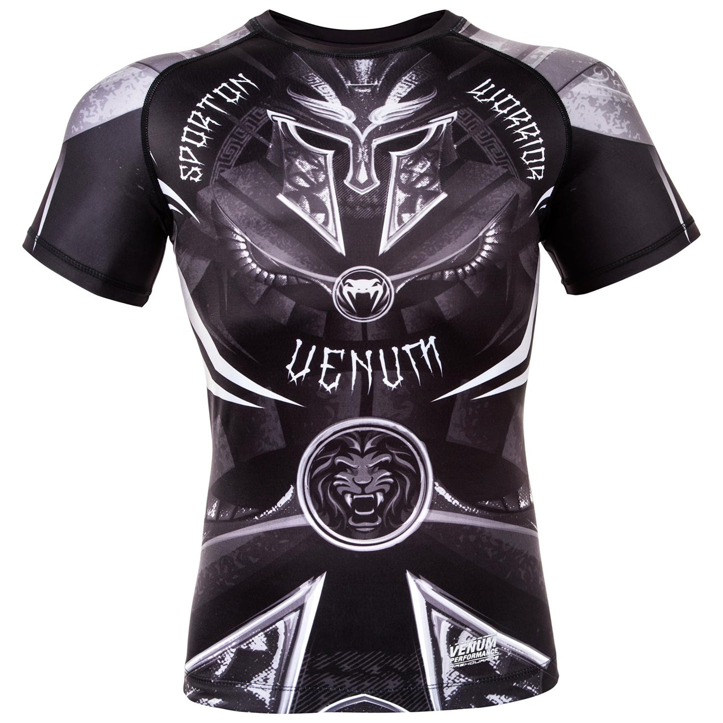 Venum Gladiator 3.0 Rashguard - Schwarz/Weiß - Kurzarm