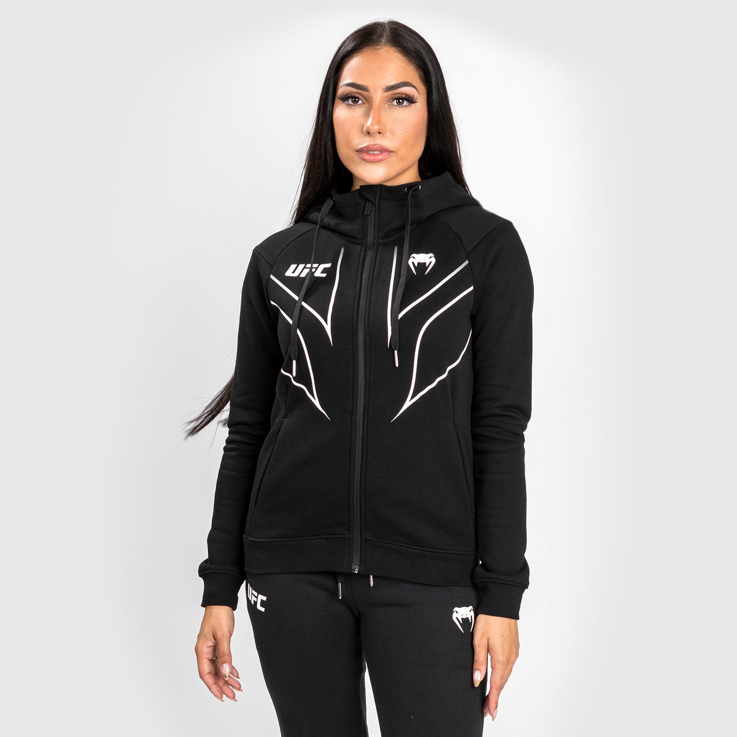 UFC Venum Fight Night 2.0 Replik Frauen Full Zip Hoodie - schwarz