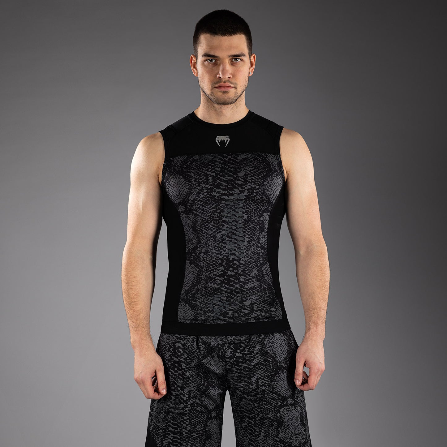 Venum G-Fit Scales Ärmelloses Rashguard – Schwarz/Anthrazitgrau
