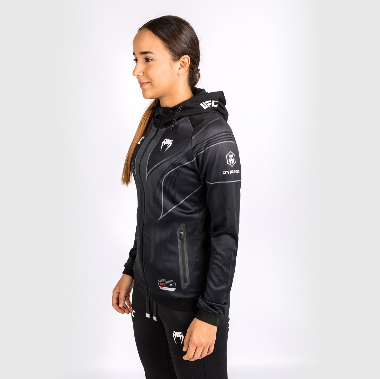 UFC Venum personalisierte authentische Fight Night 2.0 Frauen Walkout Hoodie - schwarz