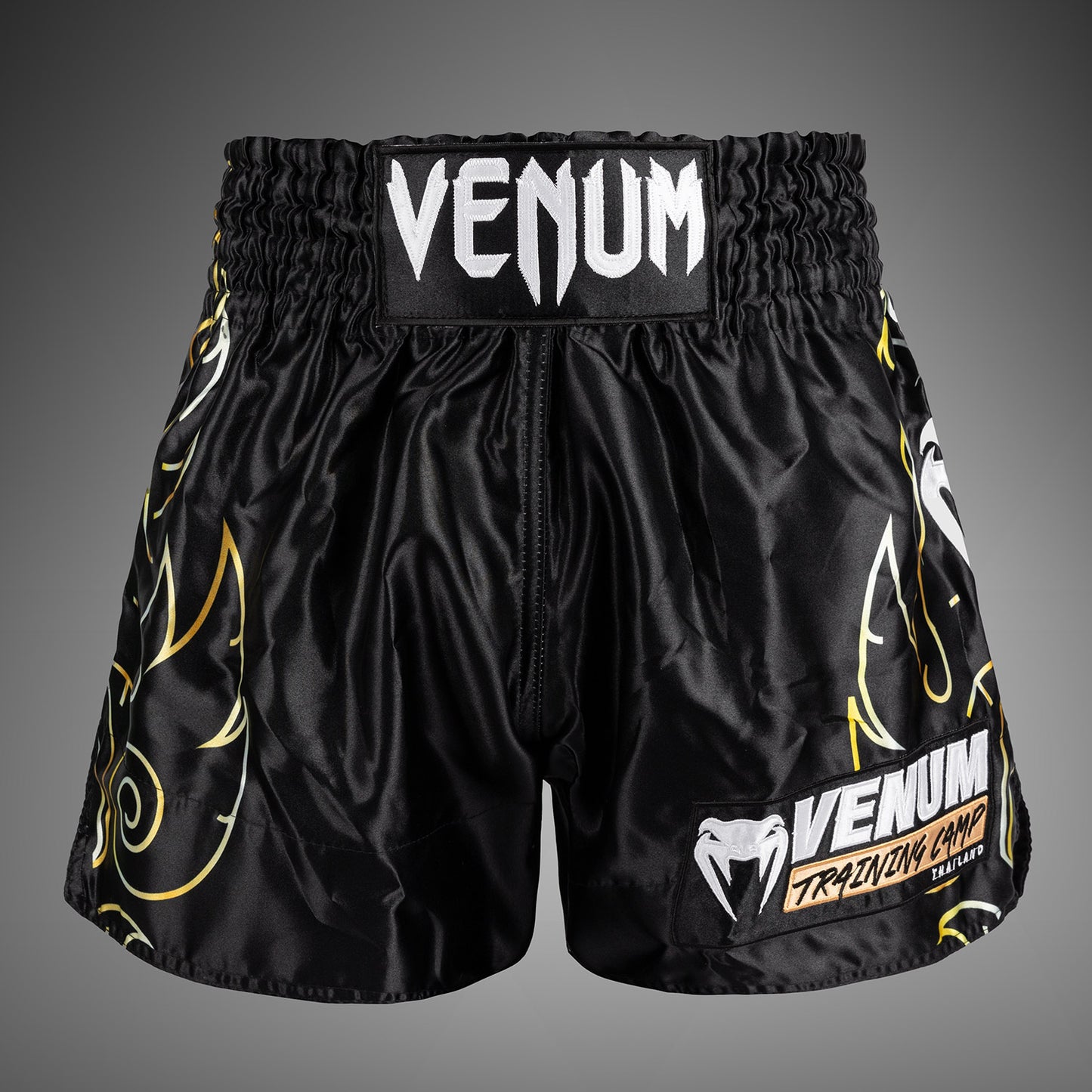 Venum VTC Flames Muay Thai Shorts - Schwarz/Gold