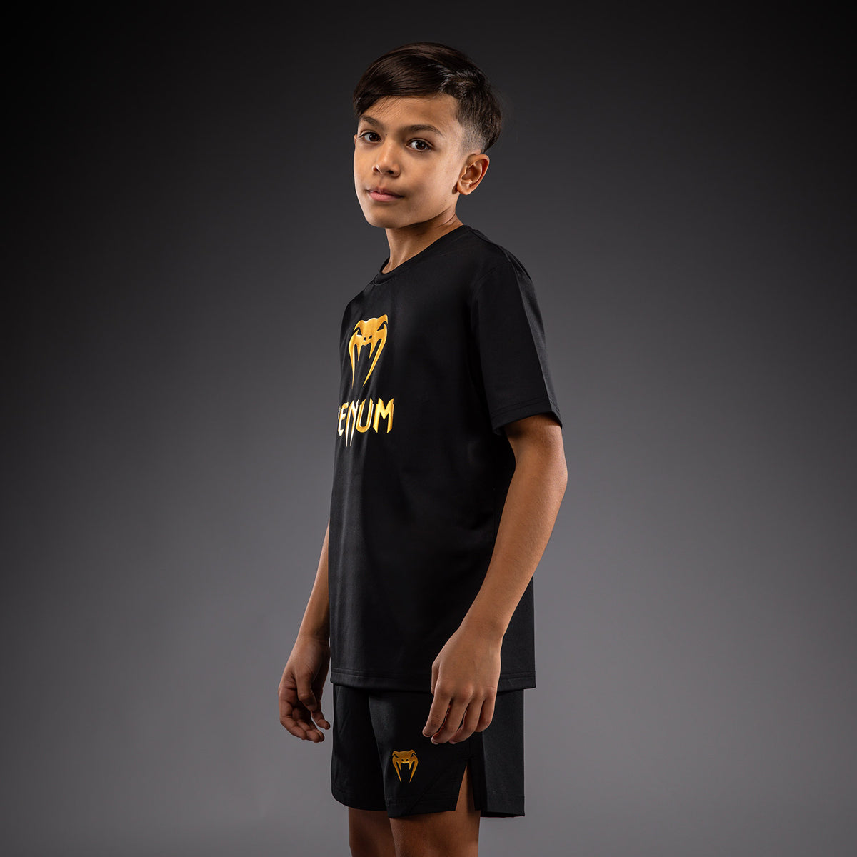Venum Classic Dry Tech T-Shirt für Kinder - Schwarz/Gold