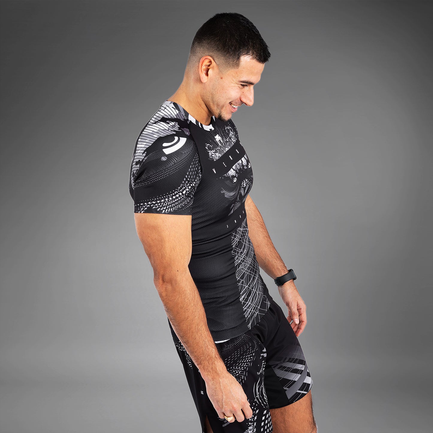 Venum Gorilla Dschungel Rashguards Kurzarm - Schwarz/Weiß