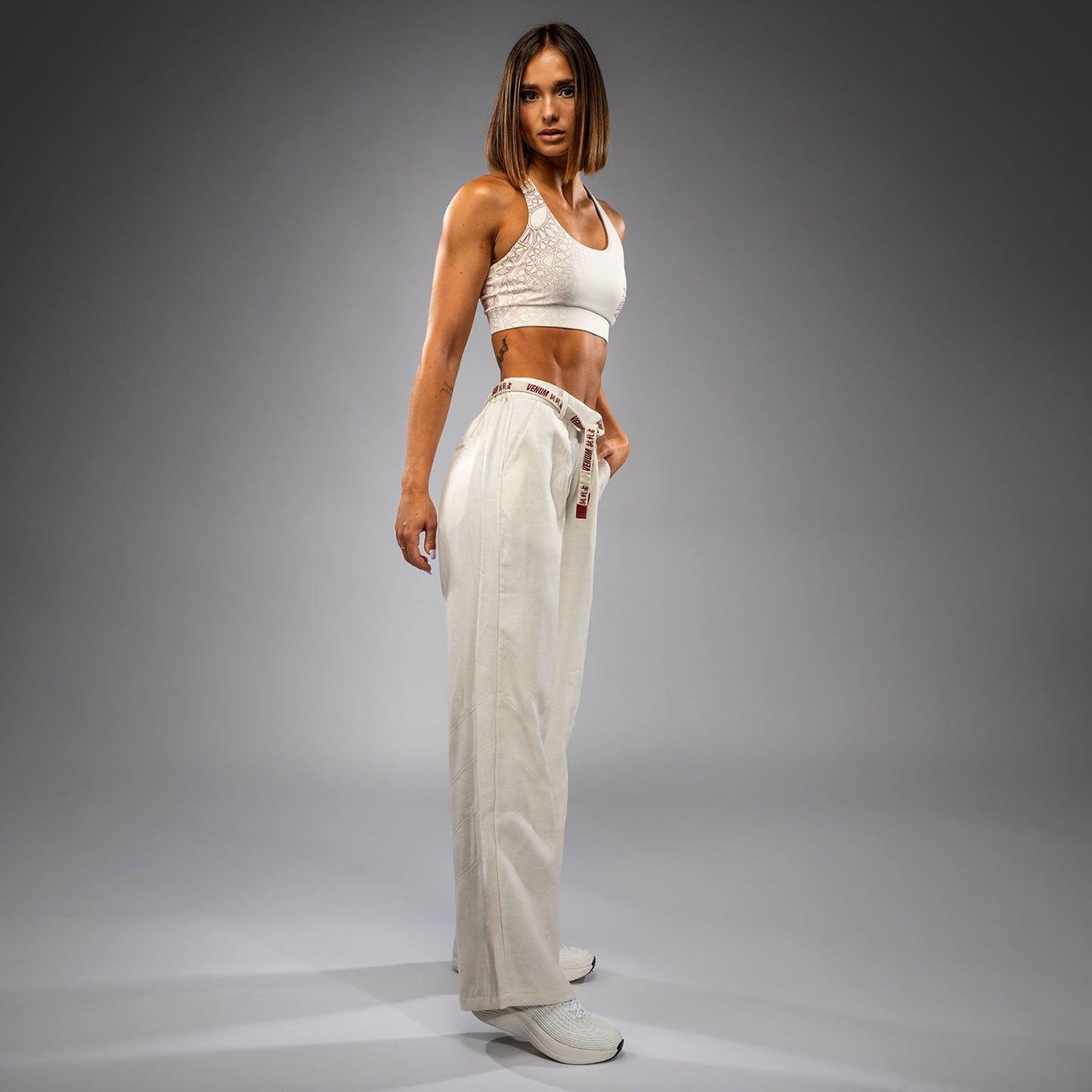 Venum Serpenti Damen Hose – Elfenbein/Burgunder
