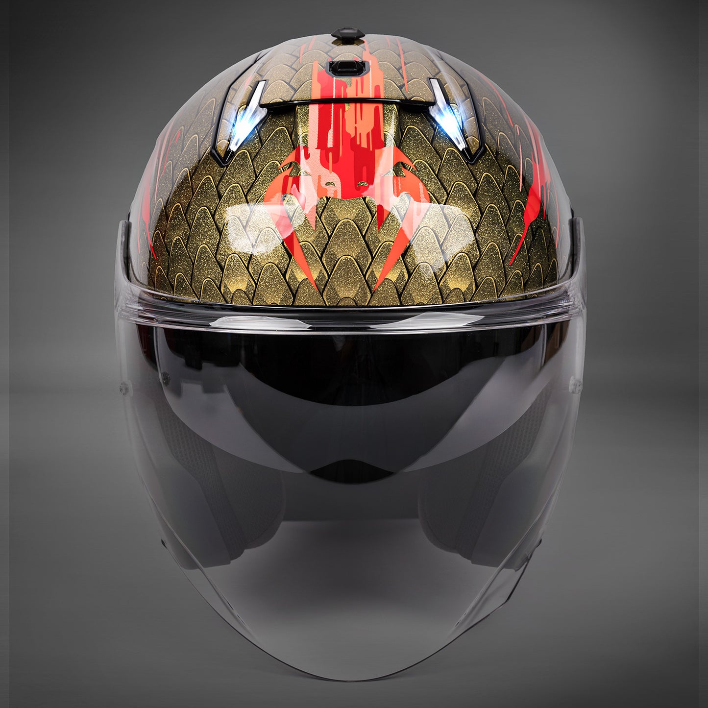Venum x Shark Motorradhelm SKWAL i3 JET - Rot/Gold