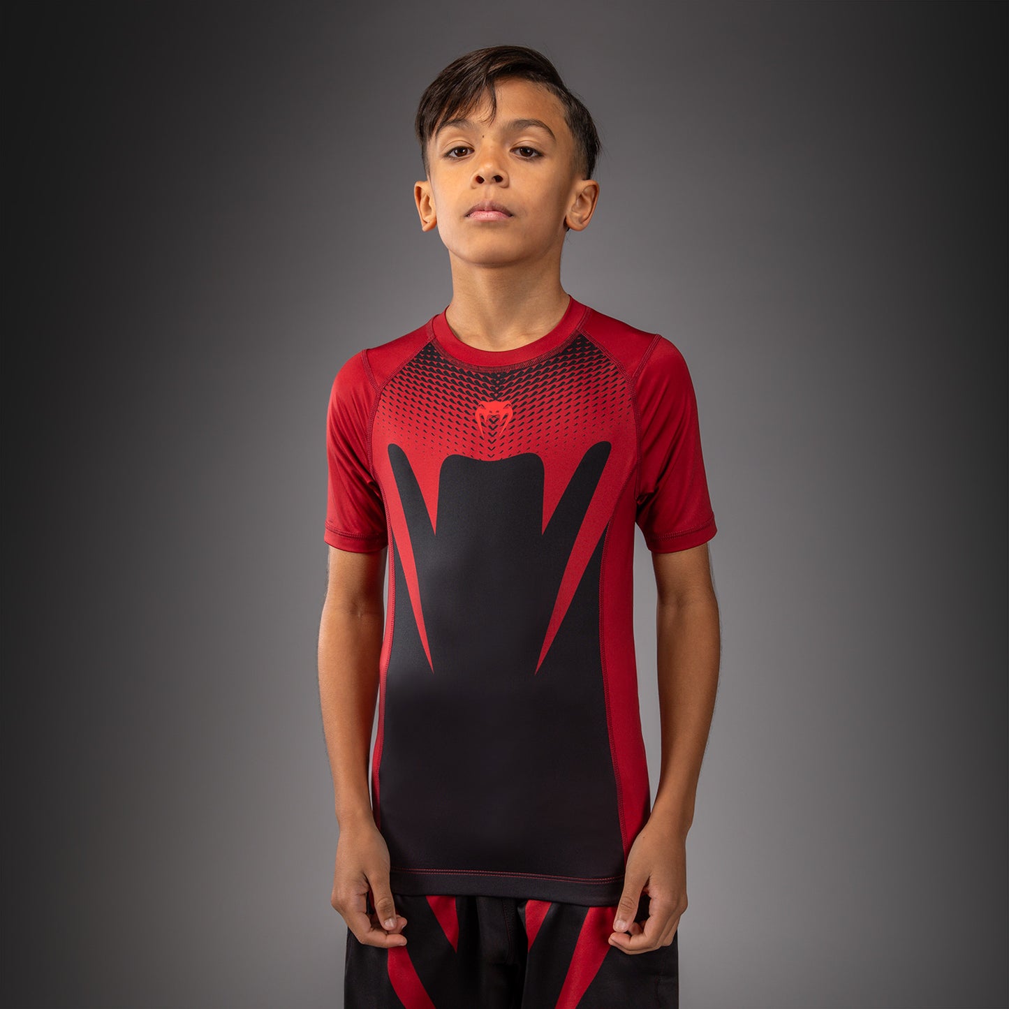 Venum Attack Kurzarm Rashguard - Schwarz/Rot