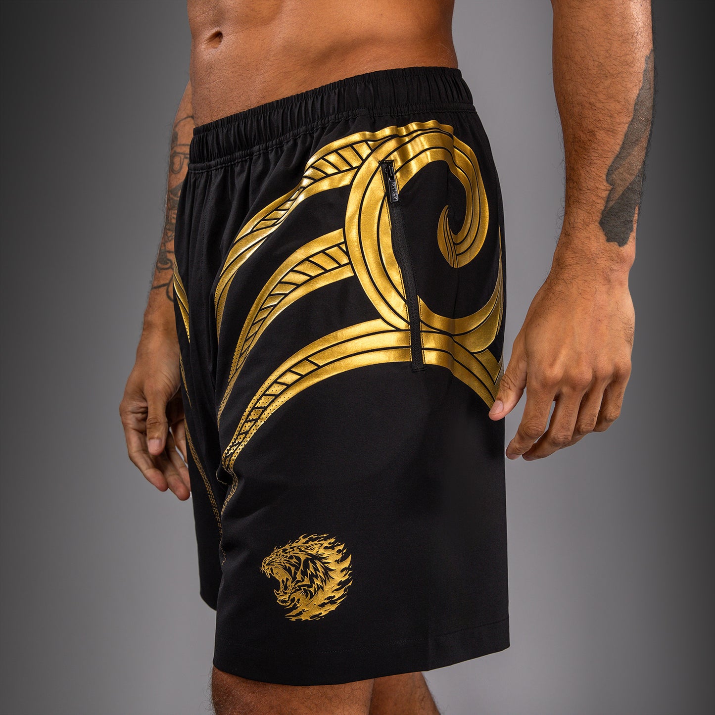 Venum x Mike Tyson Tiger Trainingsshorts - Schwarz/Gold