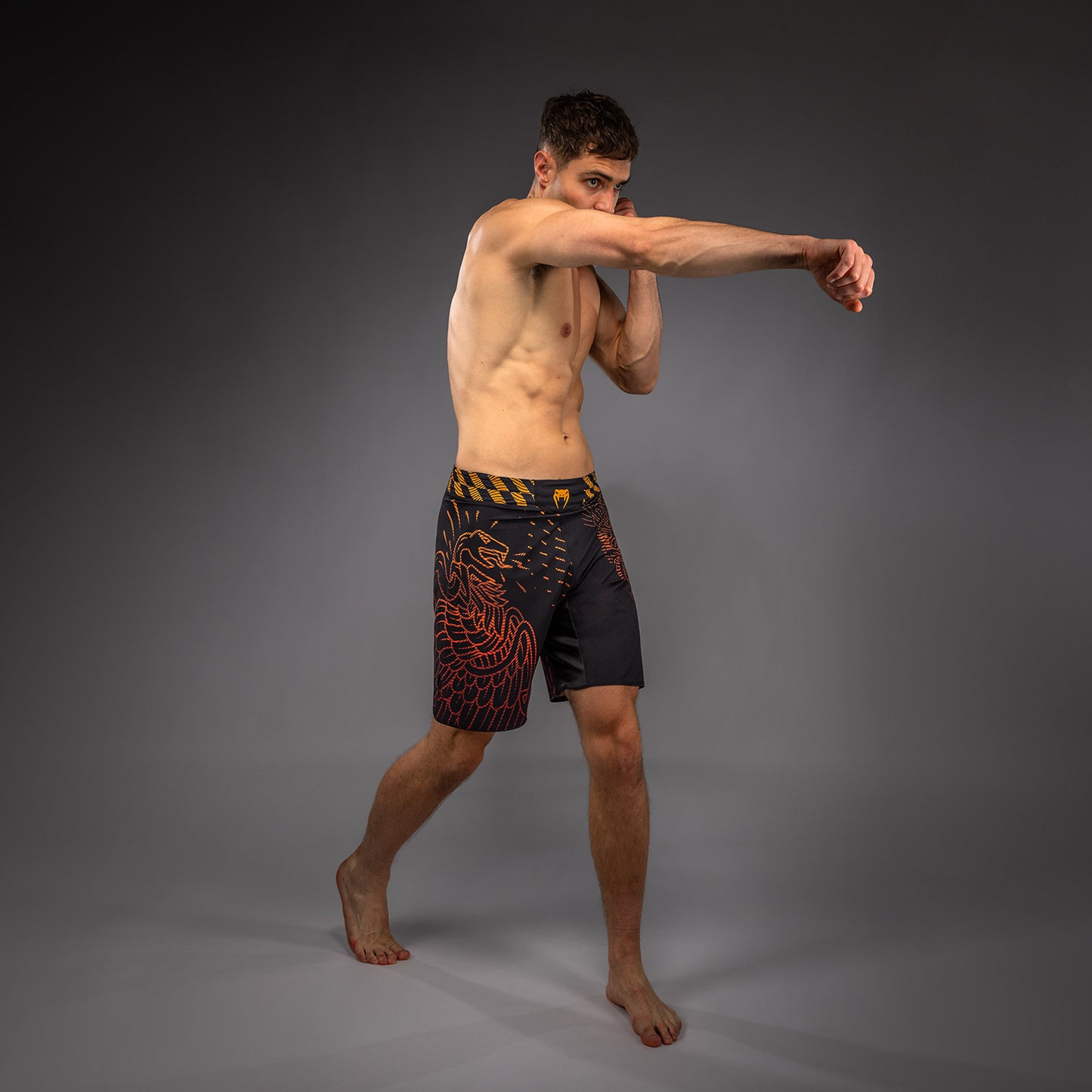 Venum Quetzal Fury Fightshorts - Schwarz/Fury Rot/Tangerine