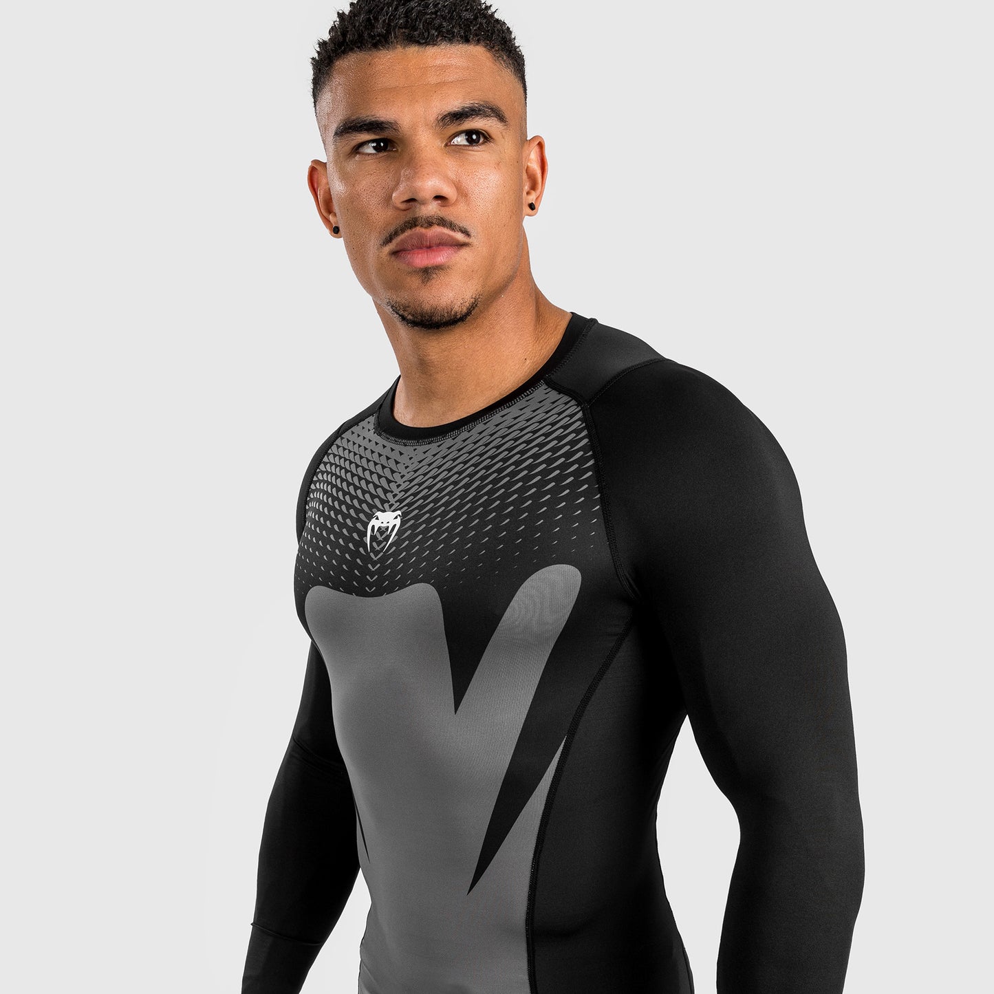 Venum Attack Herren Langarm Rashguard - Schwarz/Grau