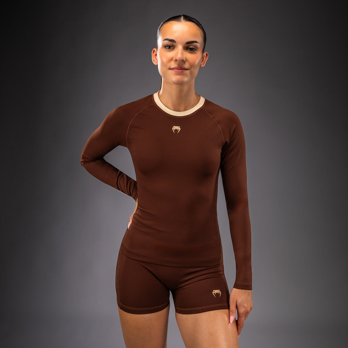 Venum Viper Damen Langarm-Rashguard - Braun