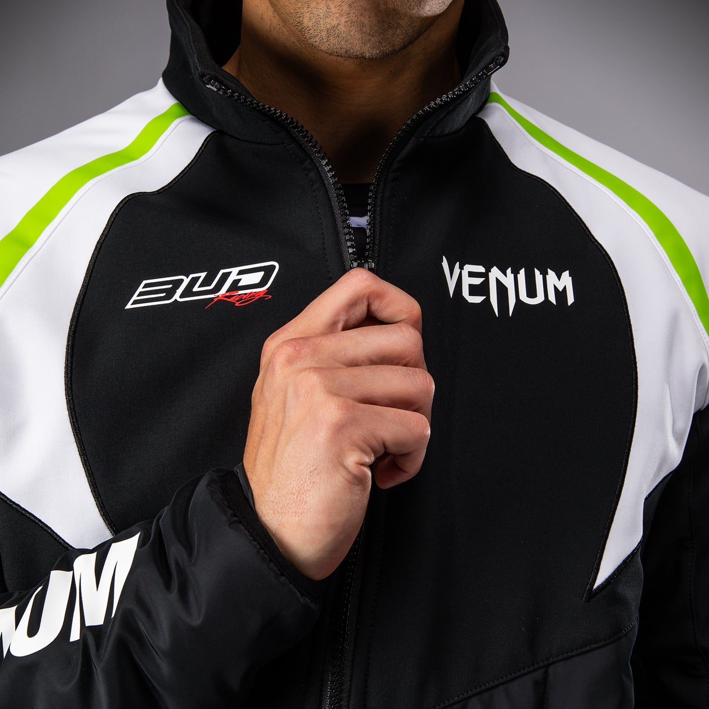 Venum x Bud Racing Herren Jacke - Schwarz/Weiß/Limettengrün