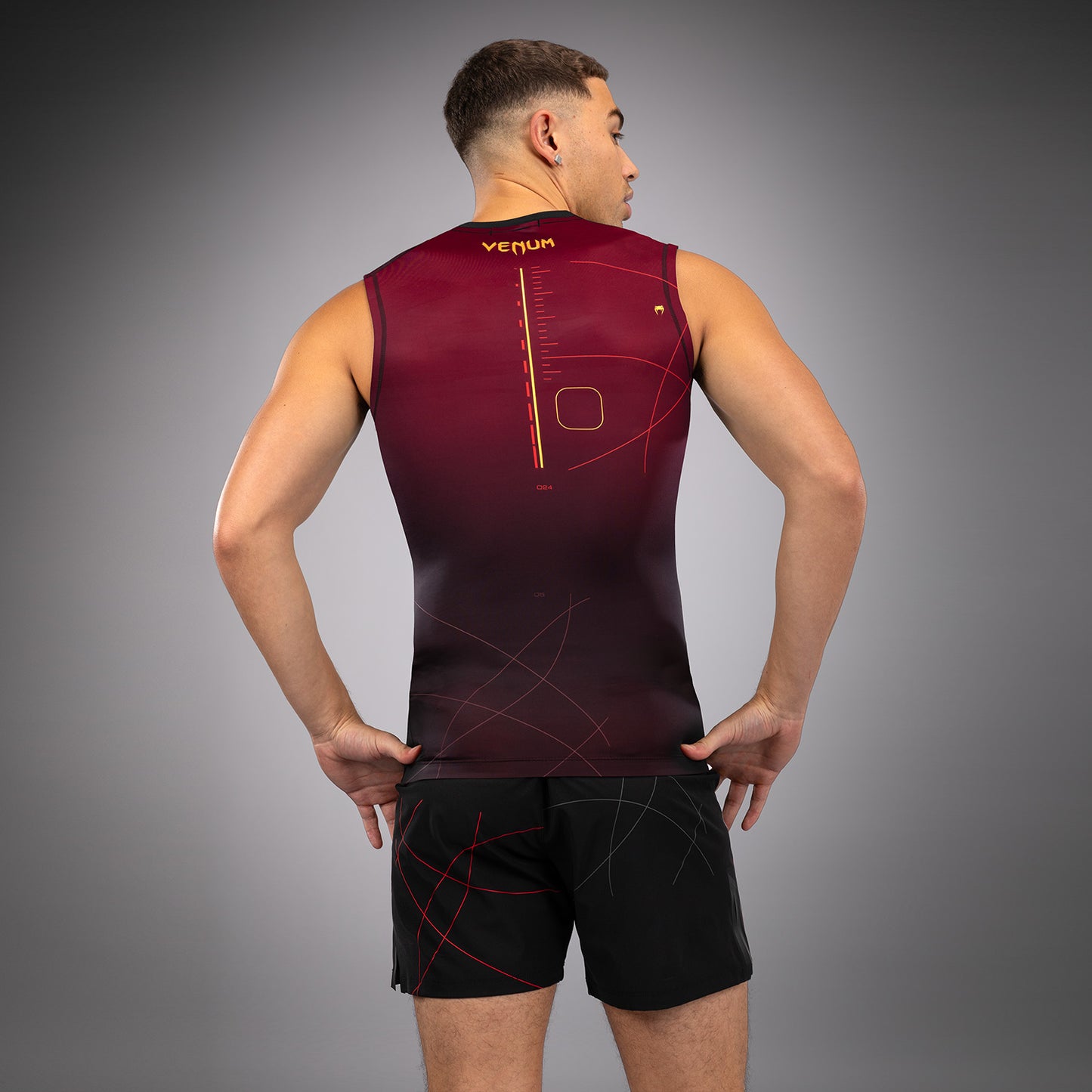 Venum Tactical XT Ärmellos Rashguard für Männer - Schwarz/Burgund/Gold