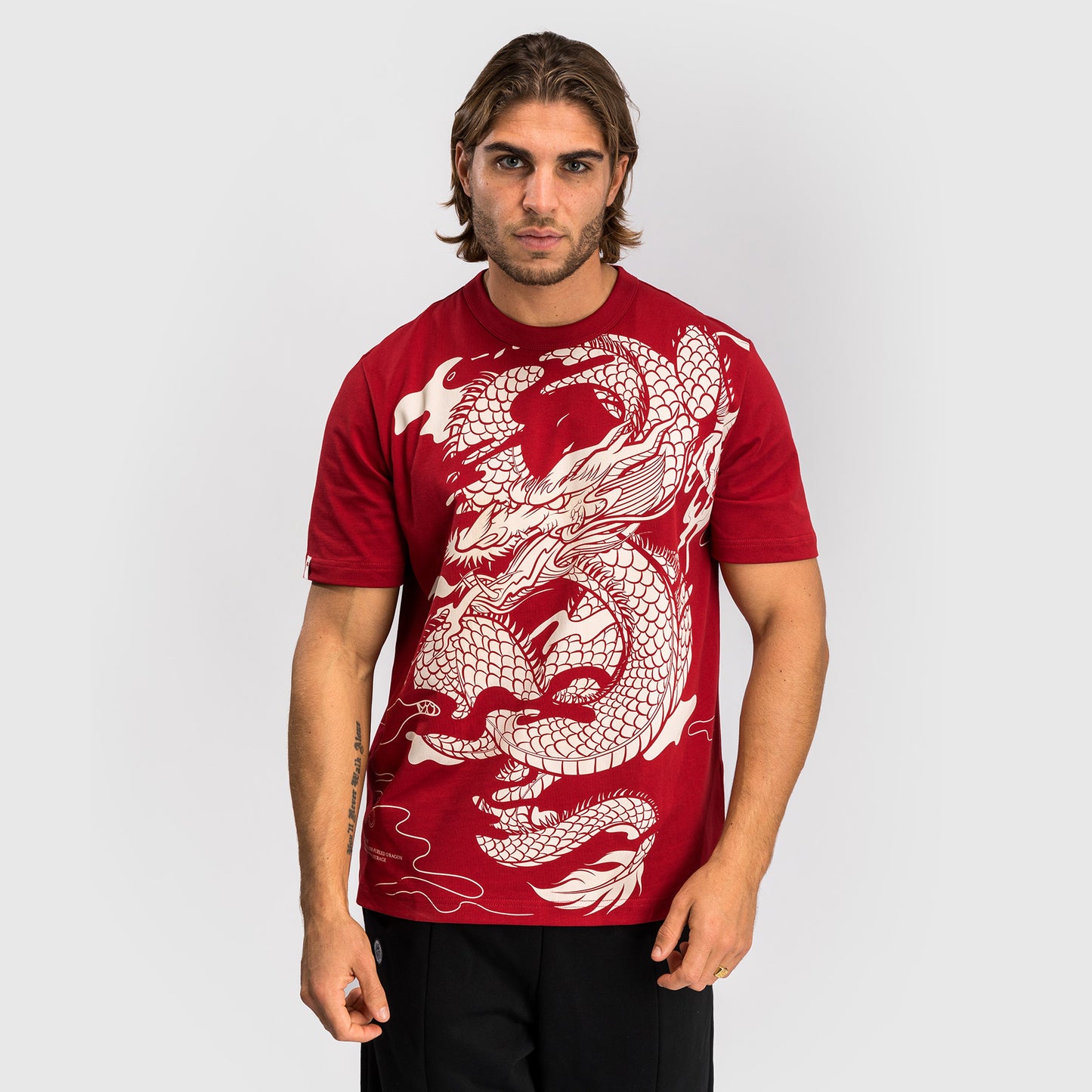 Venum Dragon’s Flight Herren T-Shirt - Kirschrot/Cremeweiß