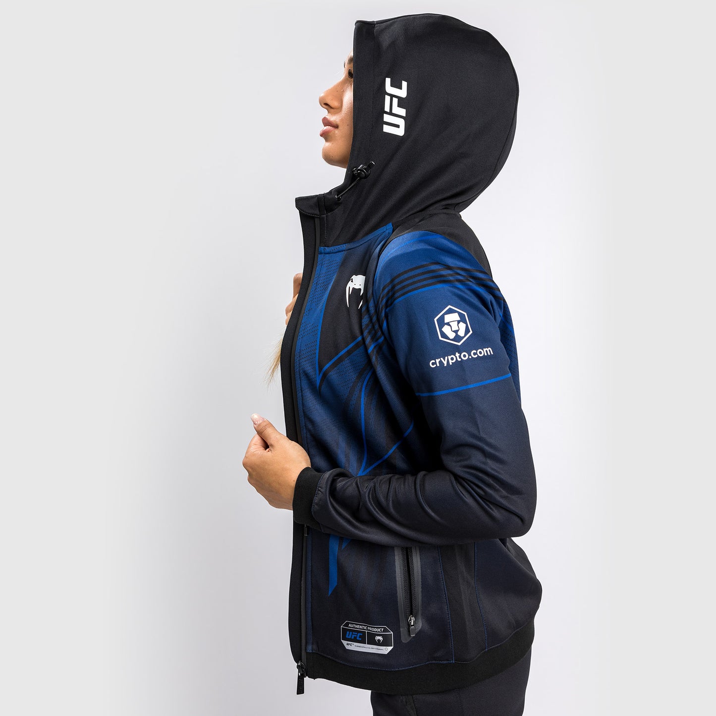 UFC Venum Authentic Fight Night 2.0 Walkout-Hoodie für Frauen – Midnight Edition