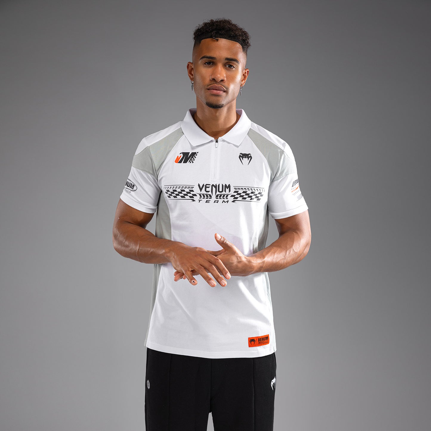 Venum Motorsport Baumwoll-Polo - Schneeweiß