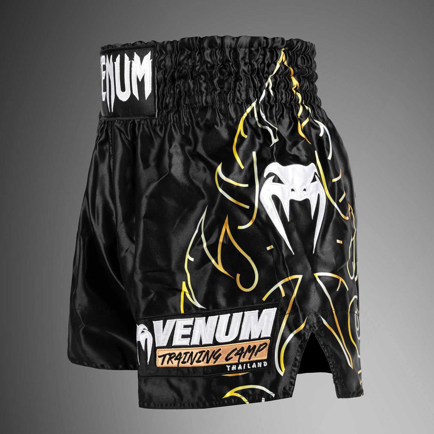 Venum VTC Flames Muay Thai Shorts - Schwarz/Gold