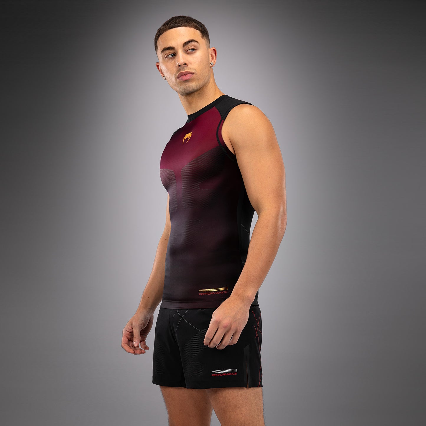 Venum Tactical XT Ärmellos Rashguard für Männer - Schwarz/Burgund/Gold