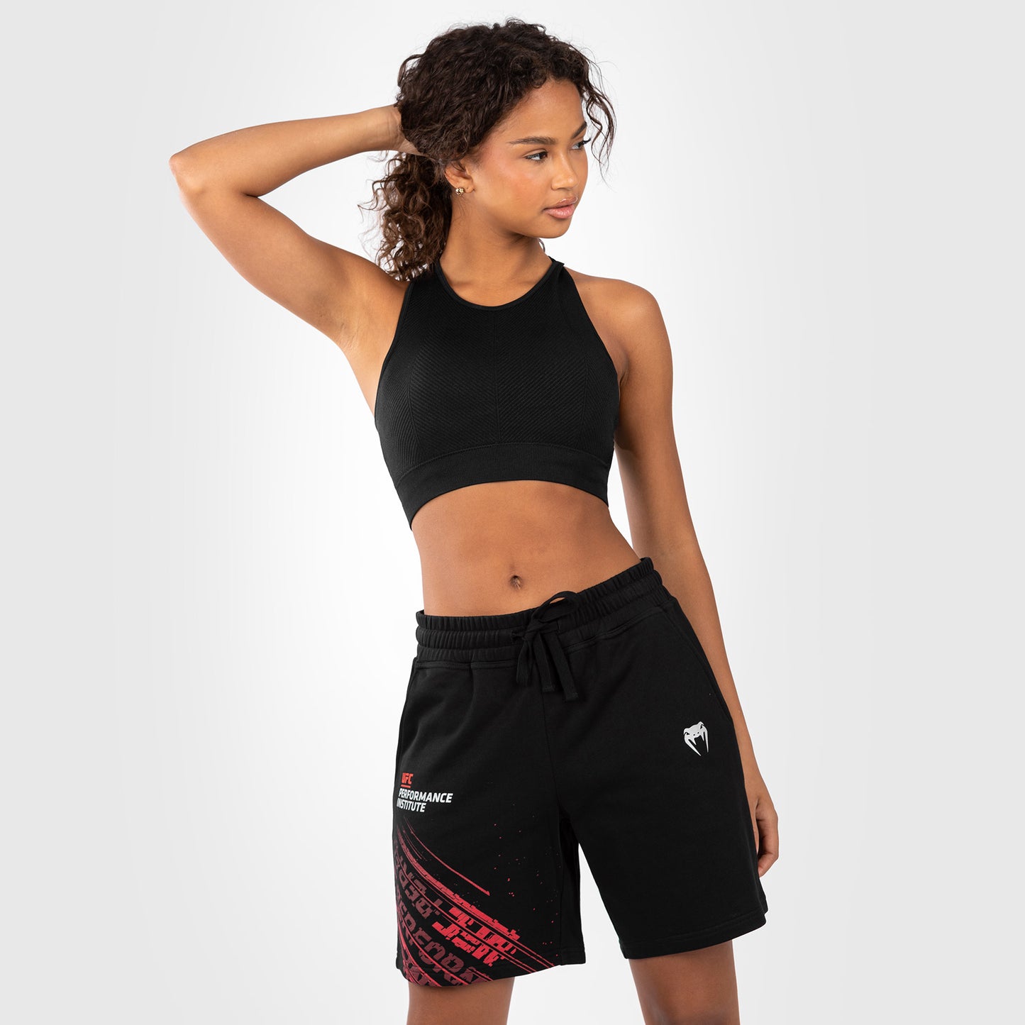 UFC Venum Performance Institute 2.0 Coton Short - Schwarz/Rot