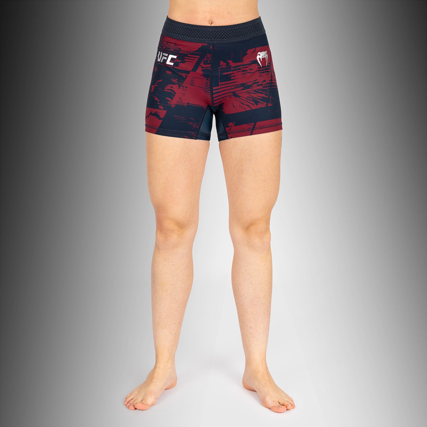 UFC Zenith by Venum Authentic Fight Week Performance Vale Tudo Short Damen - Marineblau/Burgunderrot/Silber