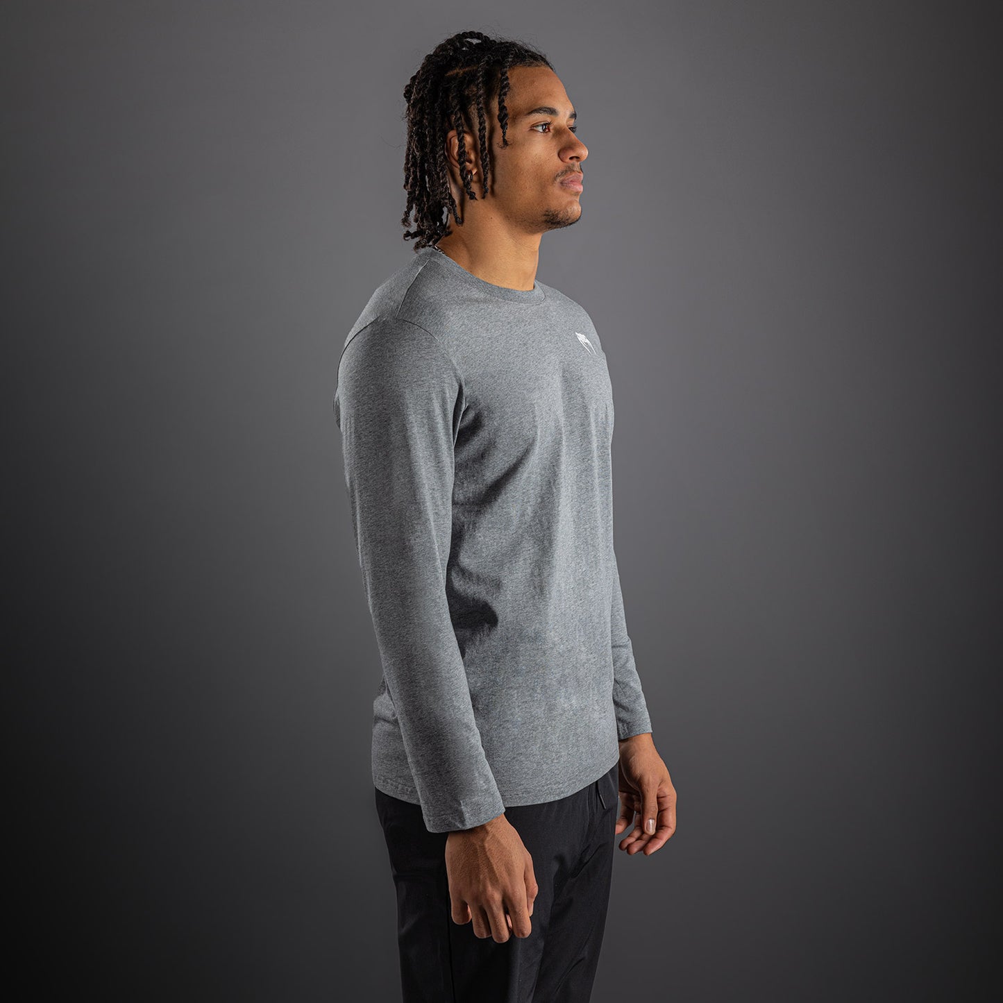 Venum Lineup Langarm T-Shirt - Mélange Grau/Weiß