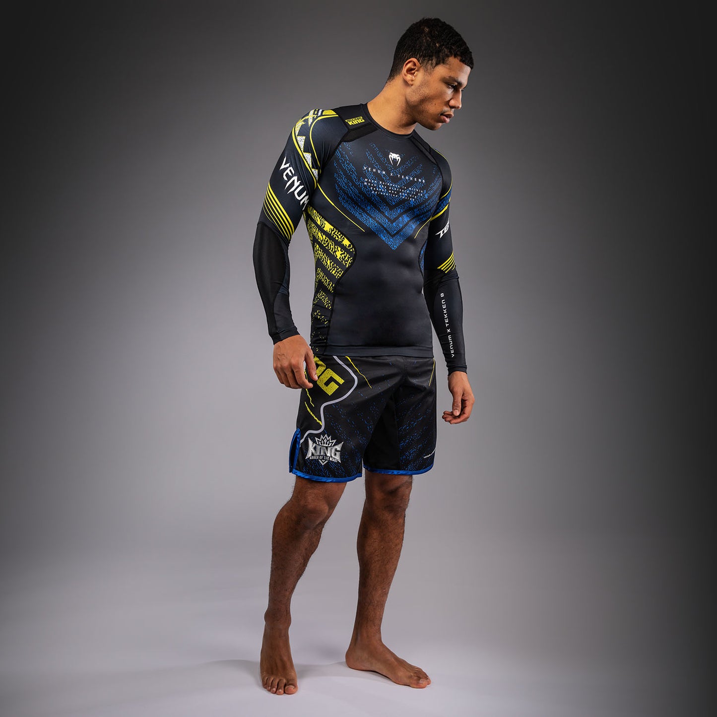 Venum x TEKKEN 8 Langarm Rashguard - King - Schwarz/Gelb