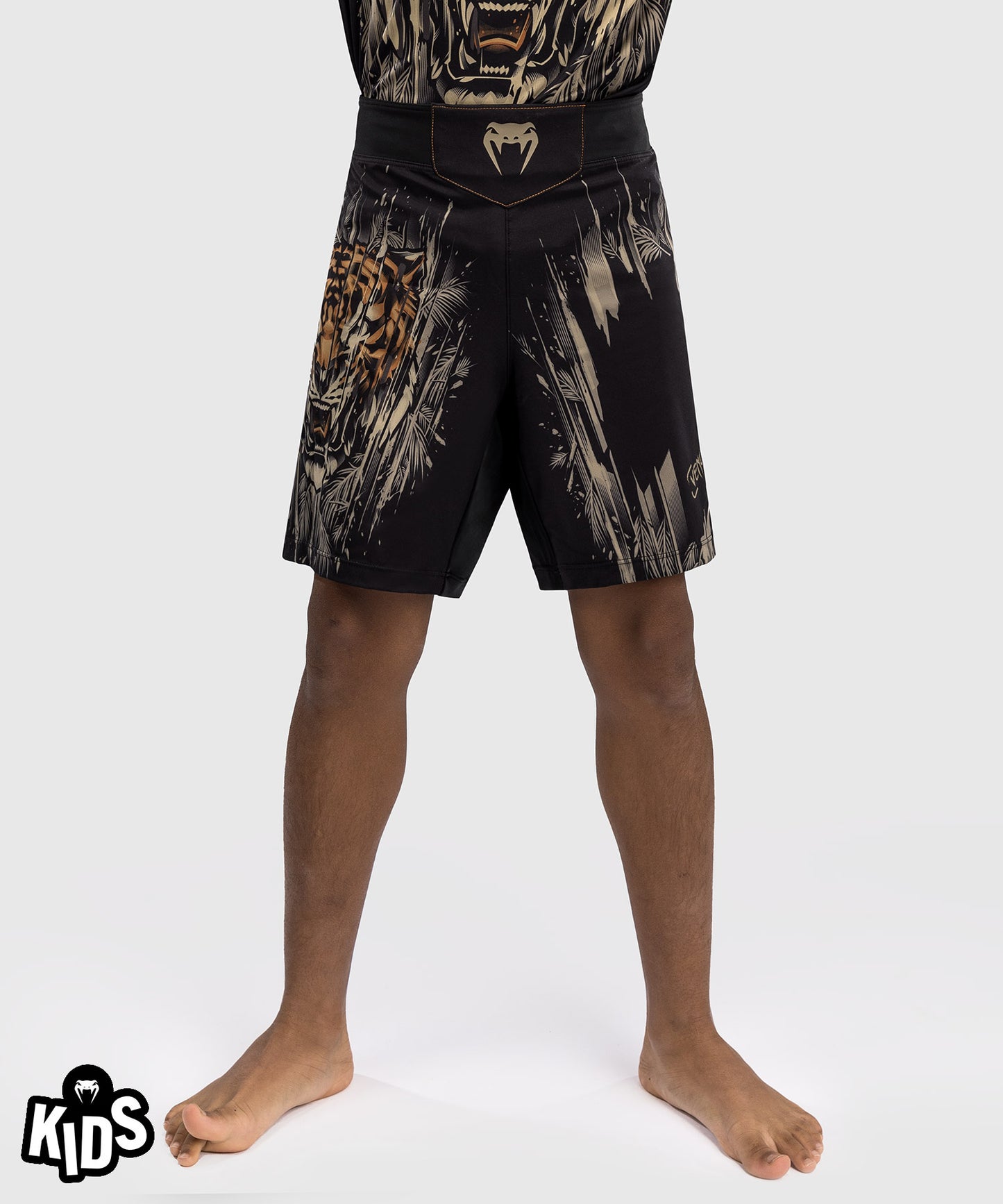 Venum Tiger Kinder Kampfshorts - Schwarz/Neonorange