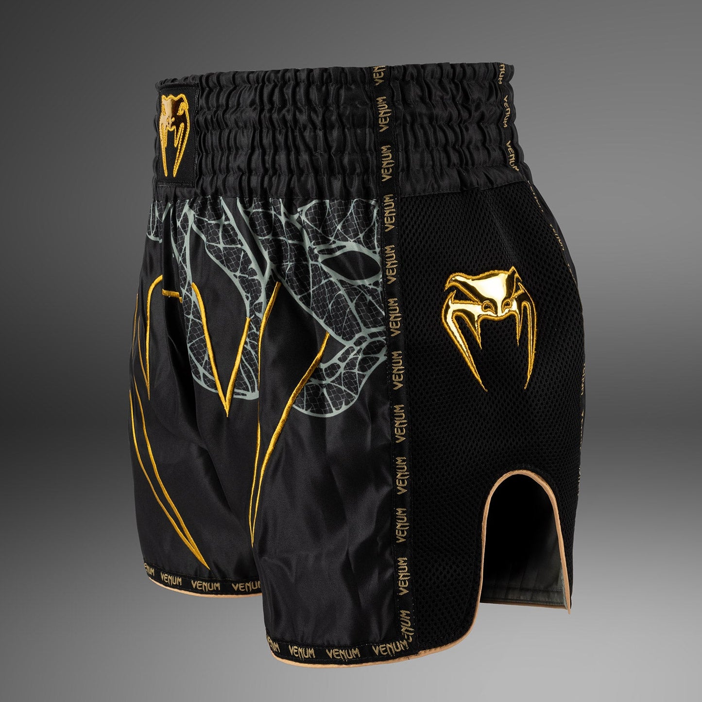 Venum Serpenti Muay Thai Shorts – Schwarz/Silber/Gold