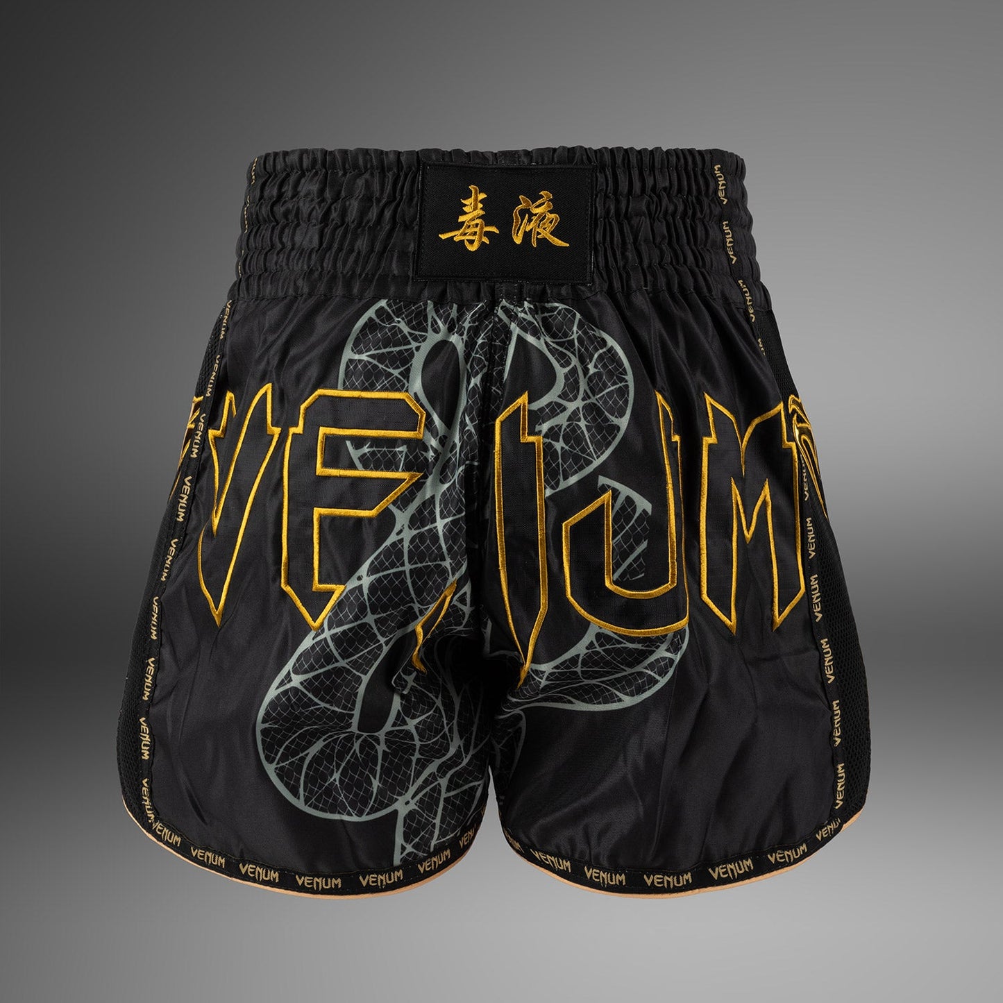 Venum Serpenti Muay Thai Shorts – Schwarz/Silber/Gold