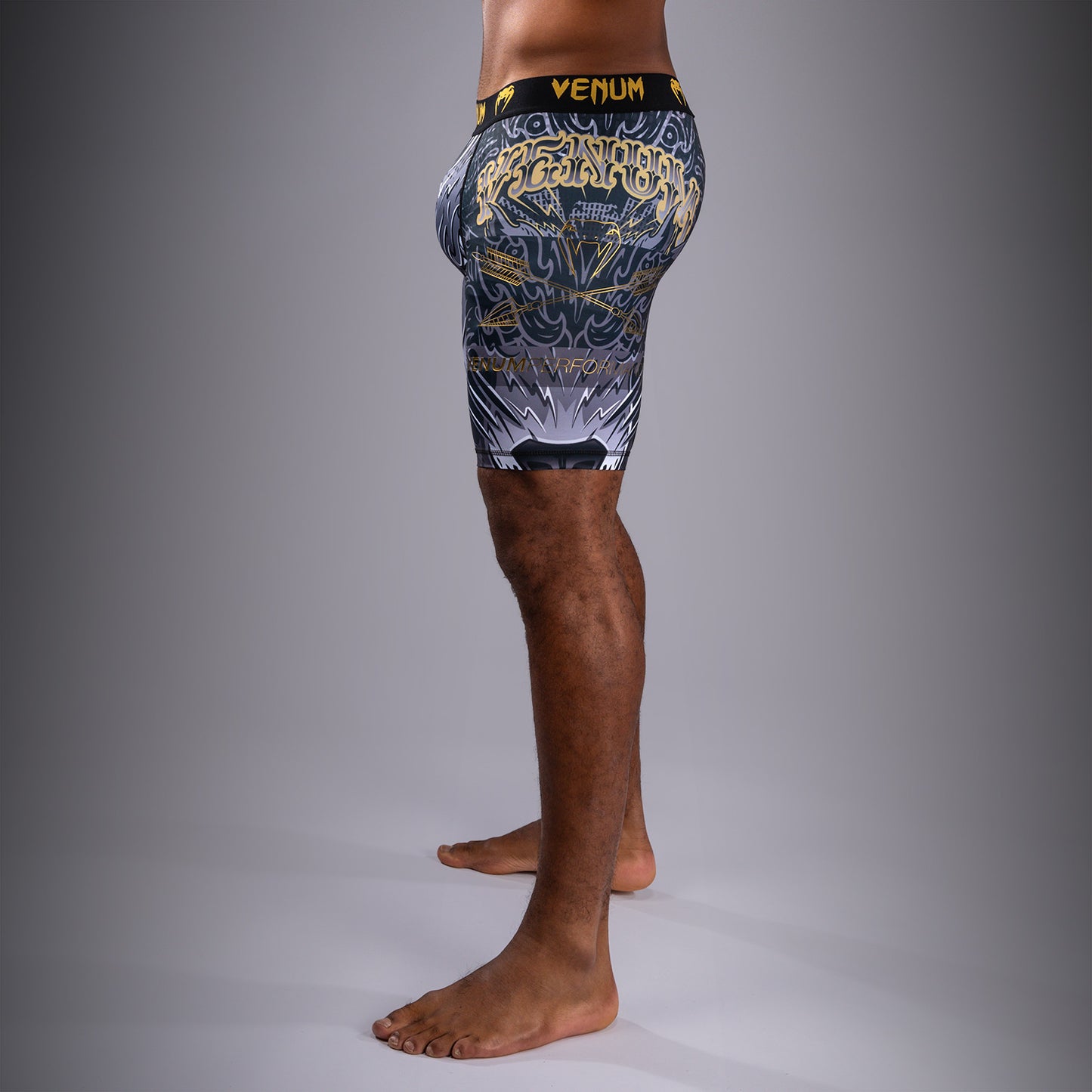 Venum Wolf Atak Kompressionsshort – Schwarz/Grau