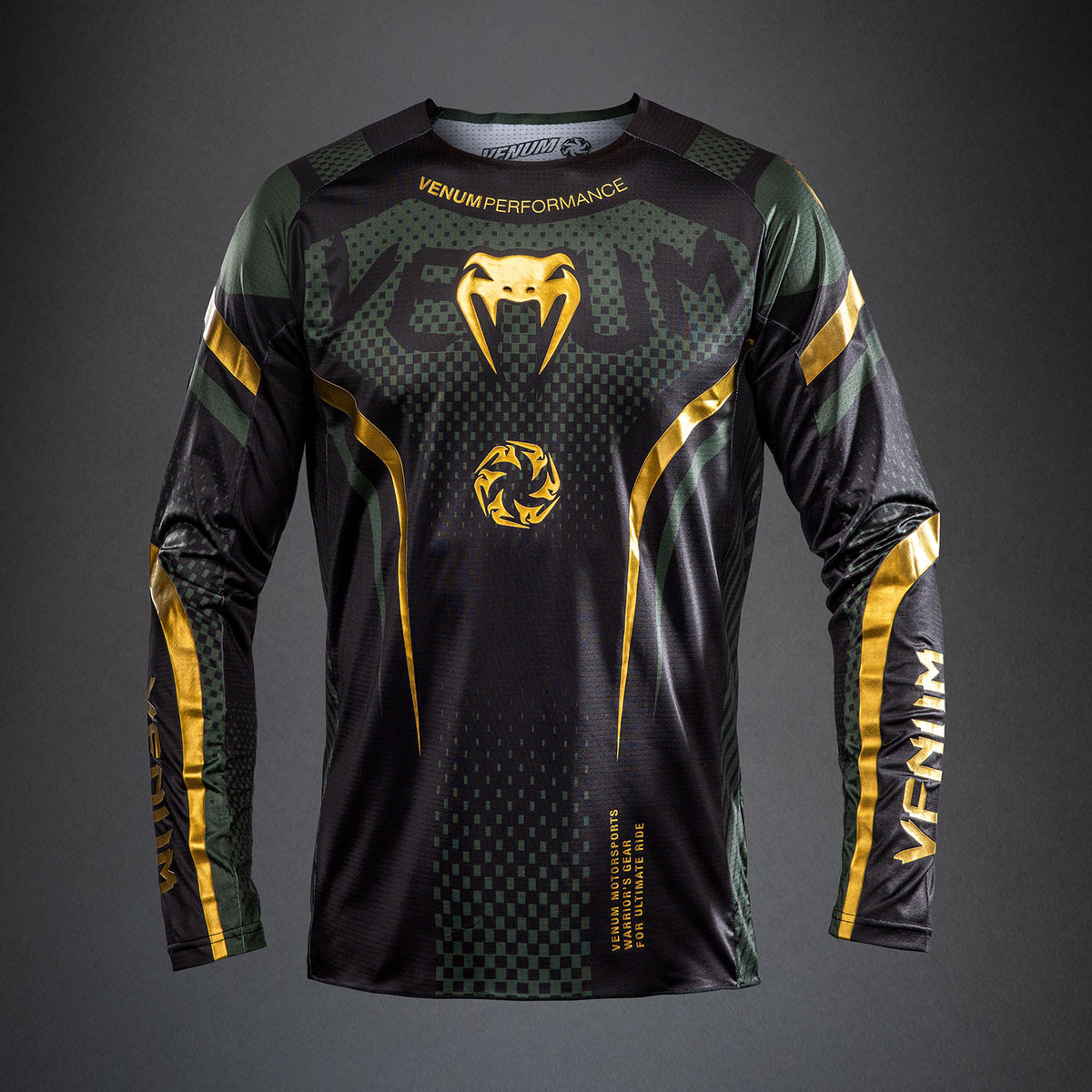 Venum MX Challenger Motorsports-Trikot - Schwarz/Grün/Gold