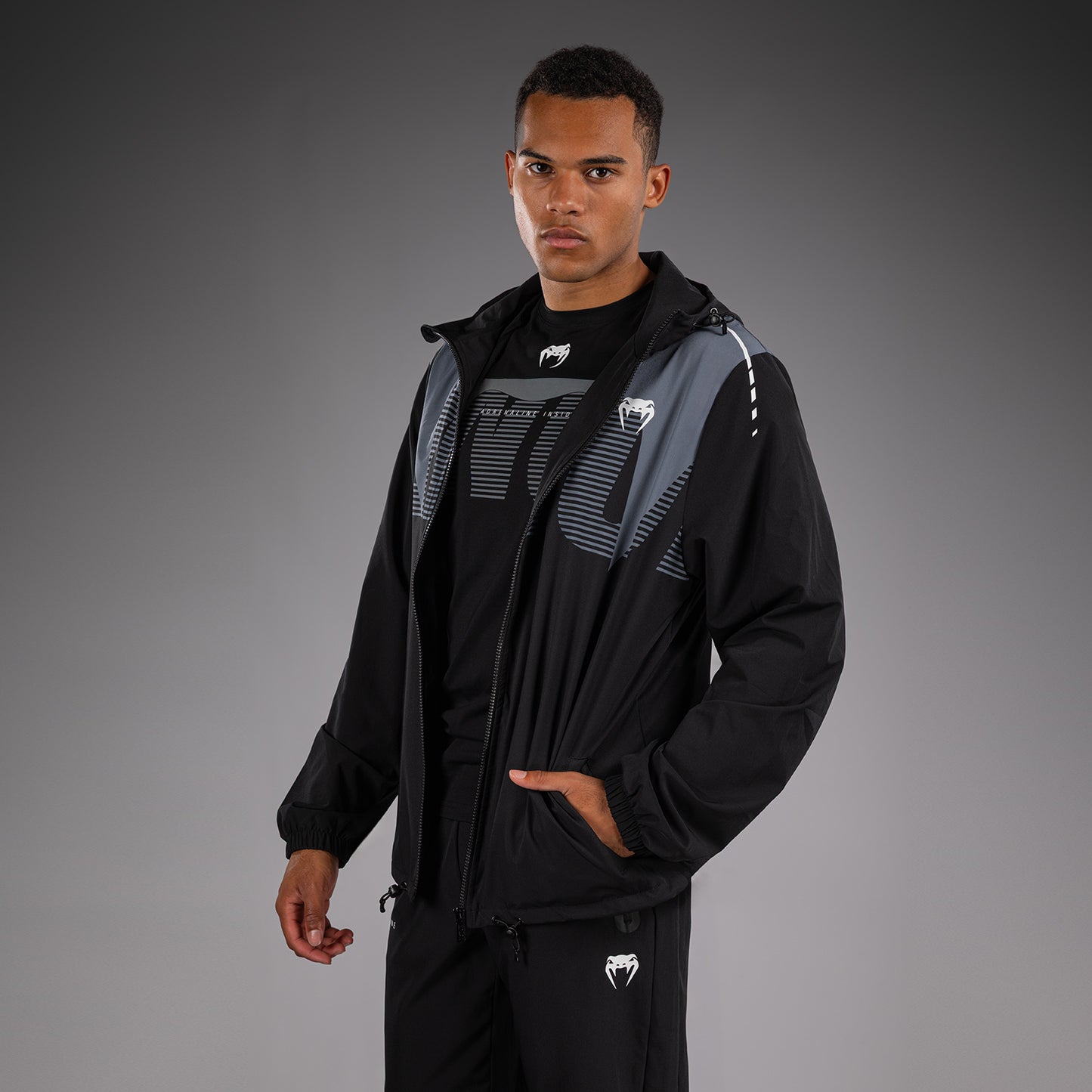 Venum Adrenaline Trainingsjacke – Schwarz/Silbergrau