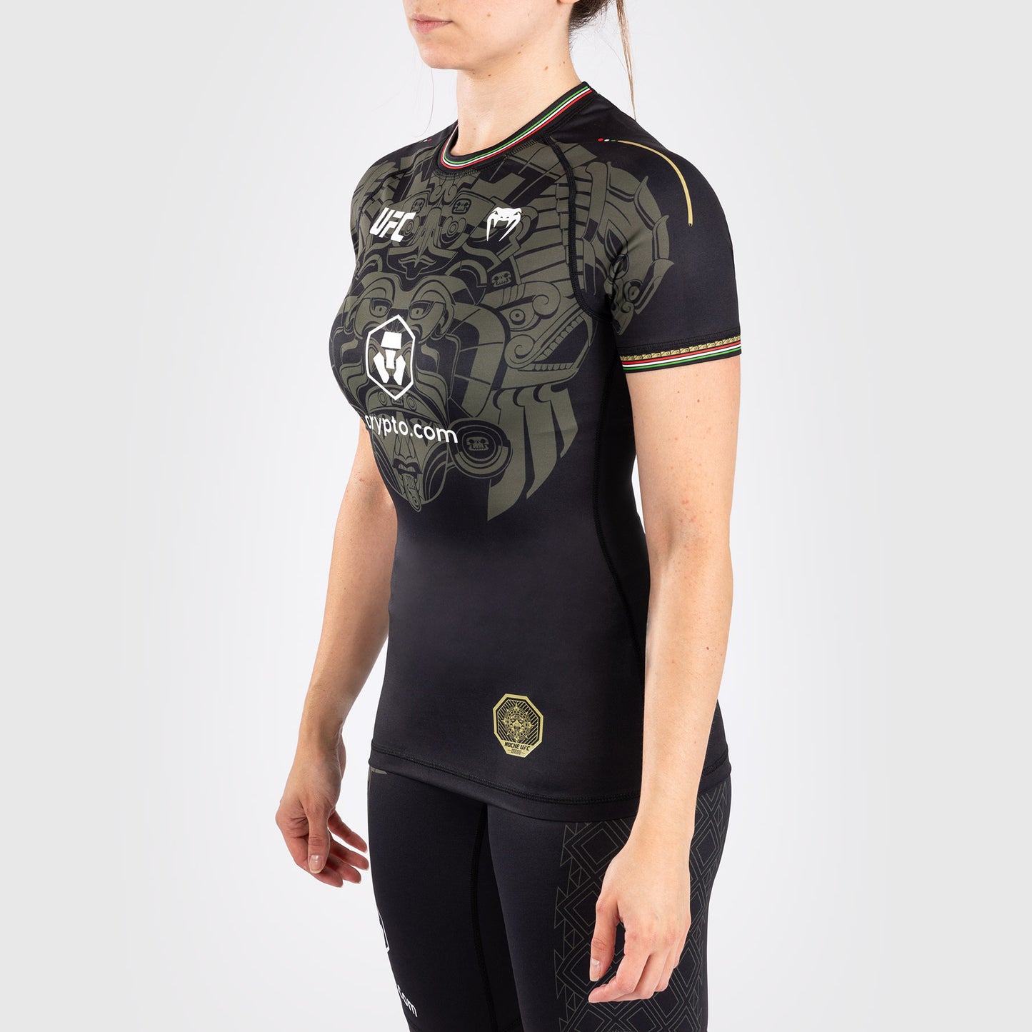 Noche UFC by Venum  Authentic Fight Night Damen Performance Kurzarm Rashguard - Schwarz