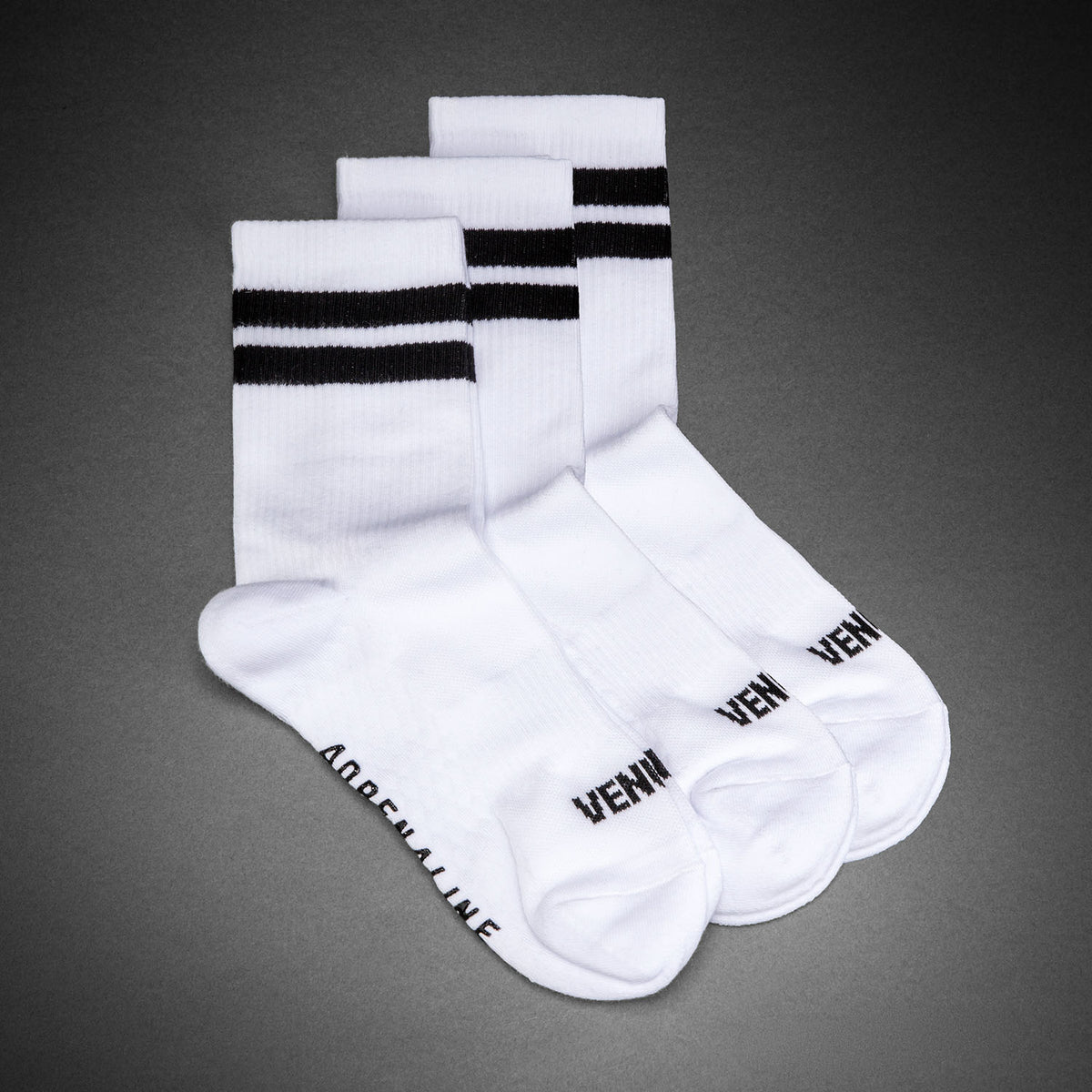 Venum Adrenaline Crew-Socken 3er-Pack - Weiß/Schwarz