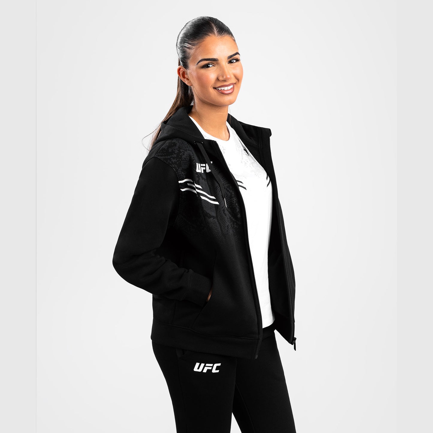 UFC Adrenaline by Venum Replica Zip Hoodie für Frauen - Schwarz